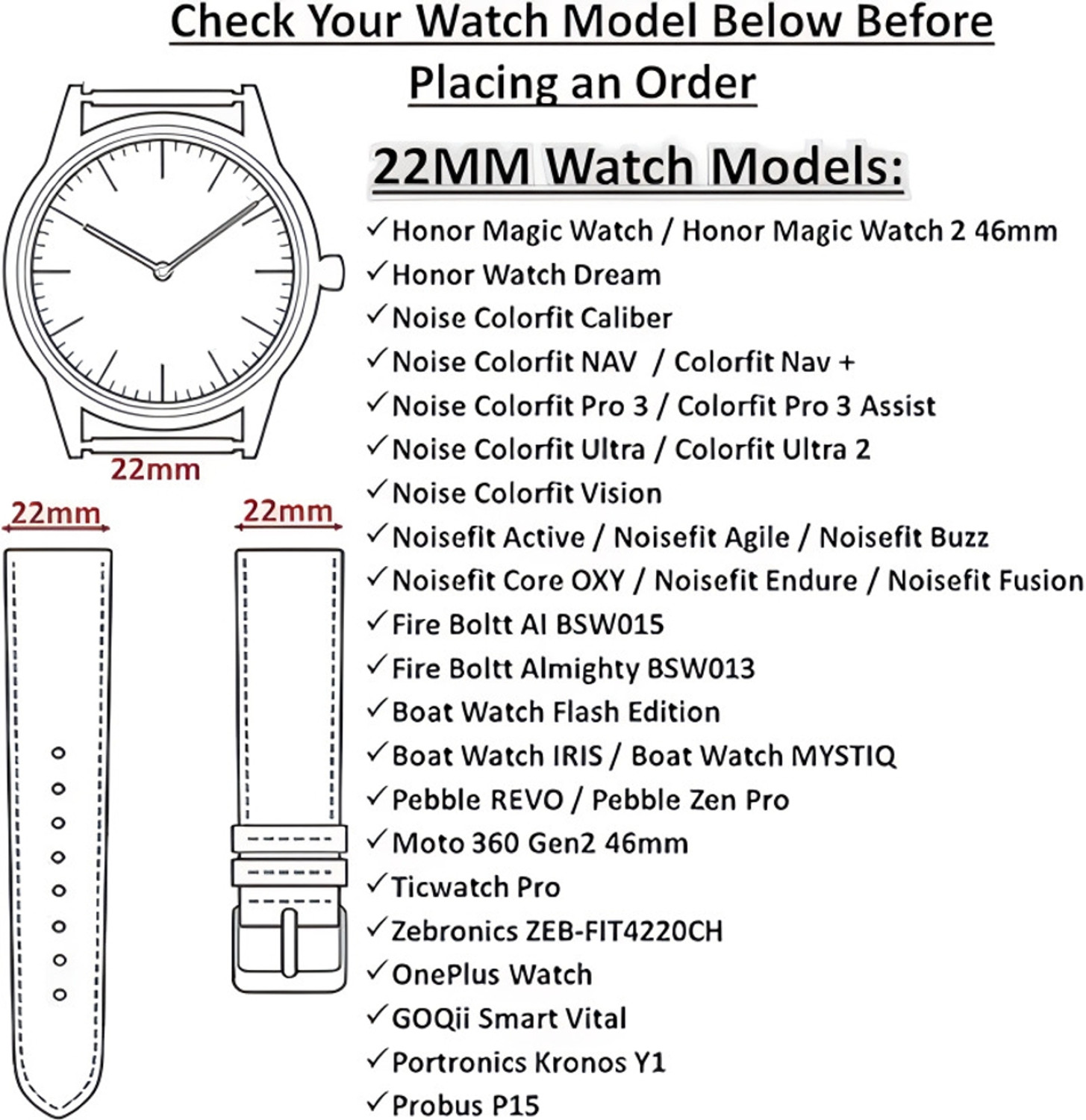 Image of Firetook Premium 22mm Combo (Pack of 3) Watch Strap with Durable 22 mm Silicone Watch Strap