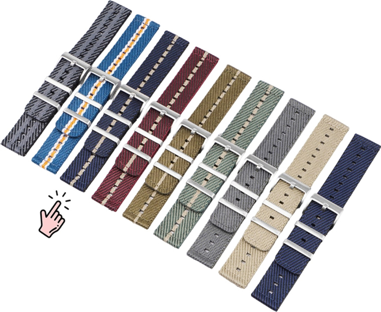 Image of vinanth Quick-Release Premium Nylon Watch Strap 18 mm Fabric Watch Strap