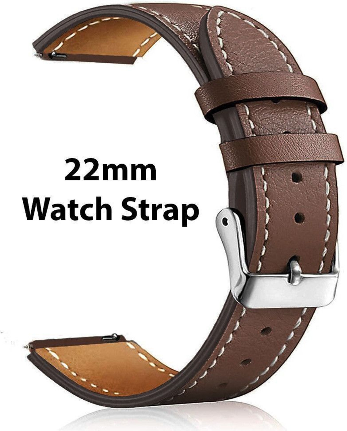 Image of ADAMO P32BLE09 Universal vegan leather Strap Suitable for all watches, 22 mm Synthetic Leather Watch Strap