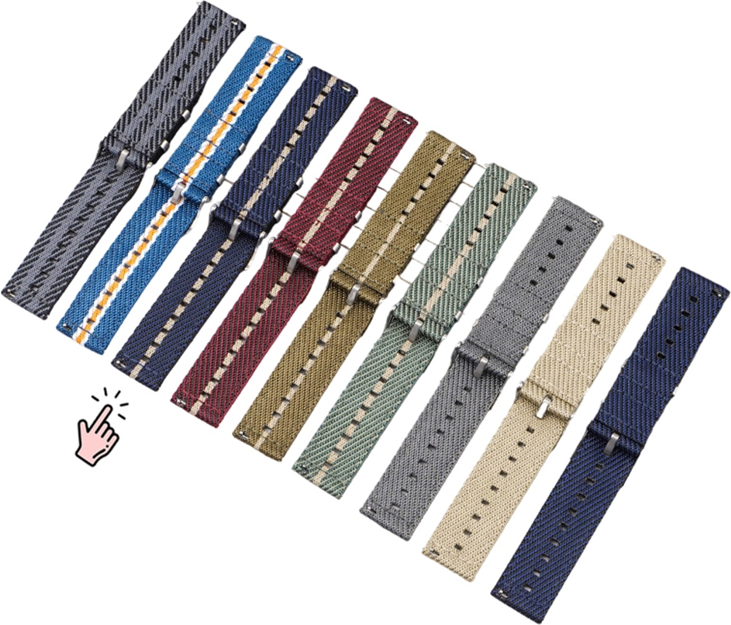 Image of vinanth Quick-Release Premium Nylon Watch Strap 18 mm Fabric Watch Strap