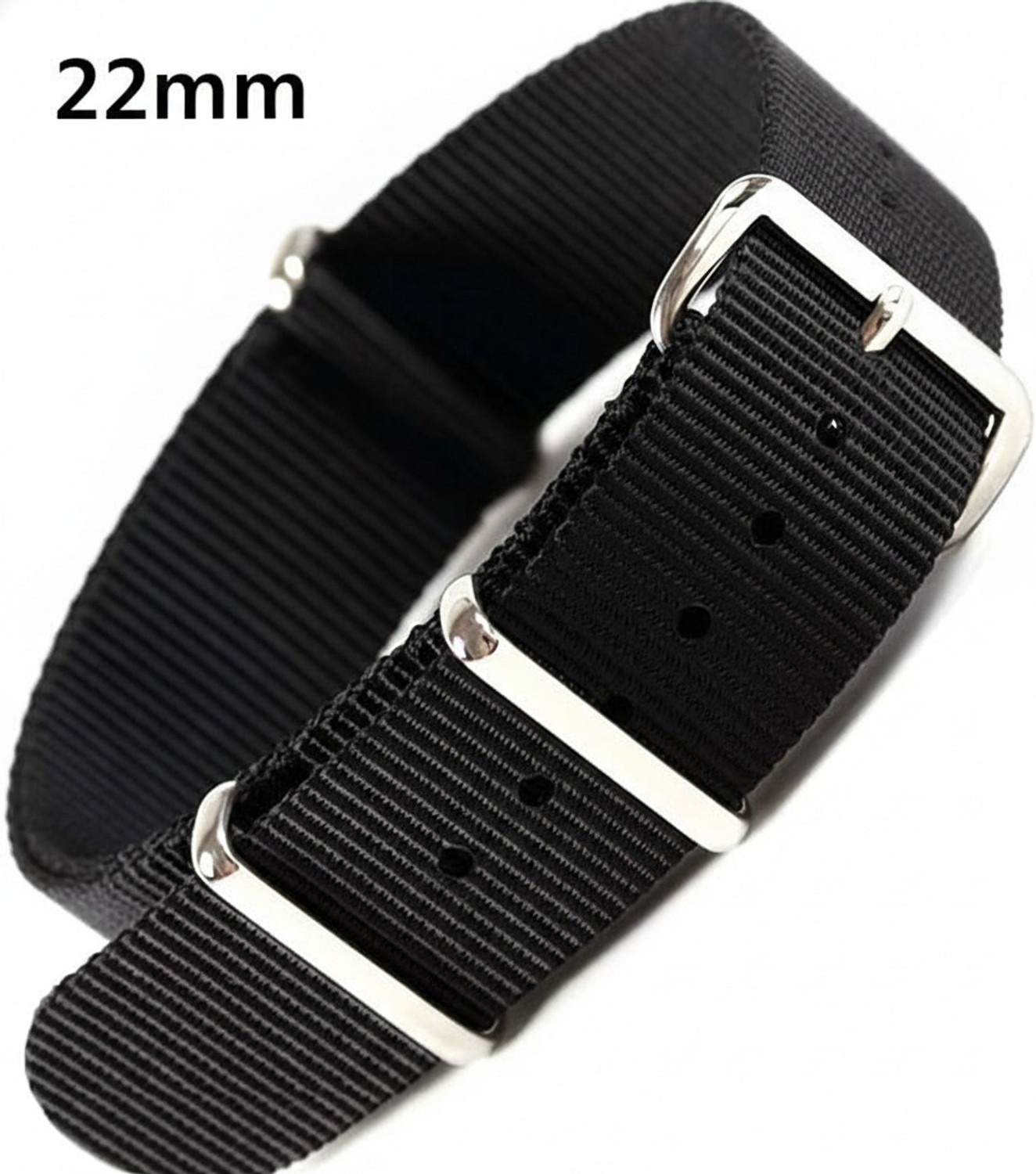 Image of vinanth NATO Nylon Watch Band / Watch Strap - Green Colour with Stainless Steel Buckle 22 mm Fabric Watch Strap