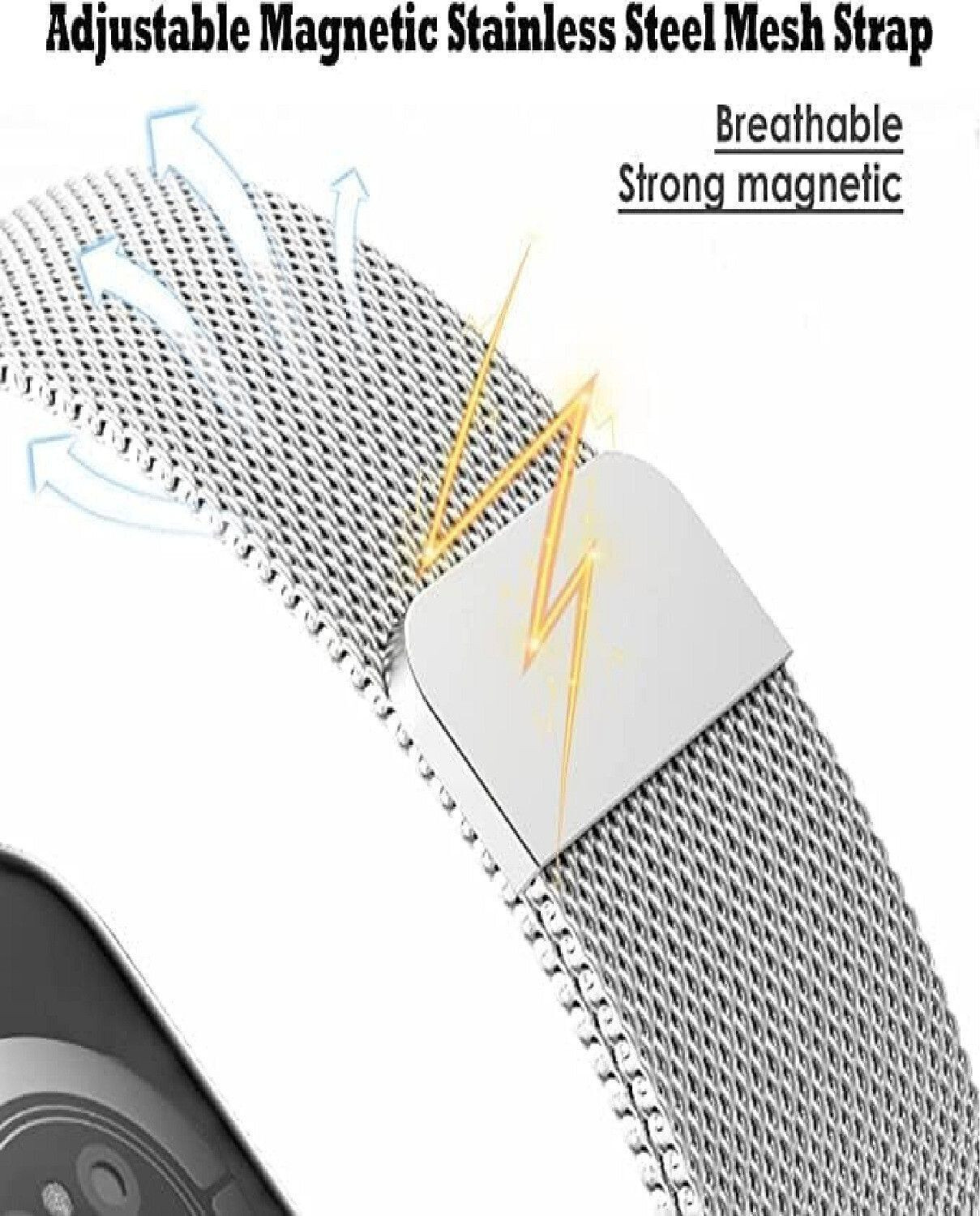 Image of TRENDINGVIEW watch strap For All Series 42 /44 mm strap. Heavy Metal smartwatch strap. 44 mm Metal Watch Strap