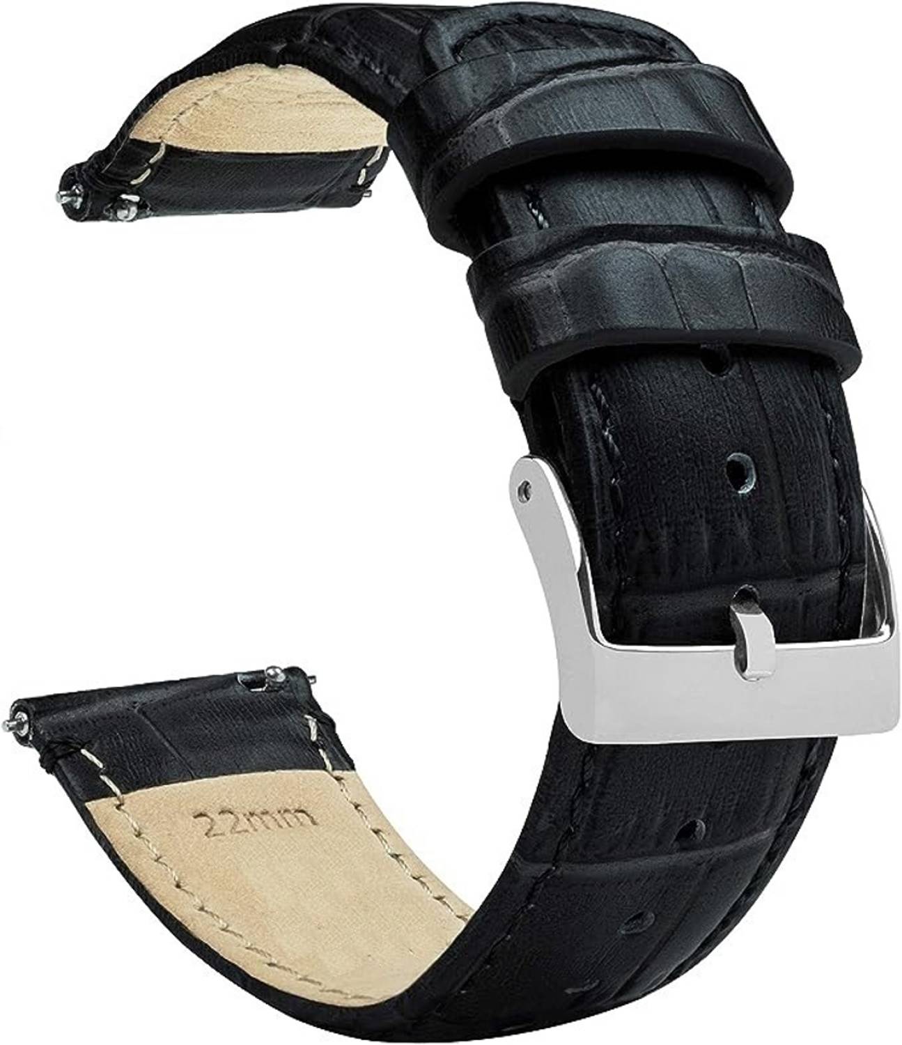 BLACK LOVIES 22LDR9 22 mm Genuine Leather Watch Strap