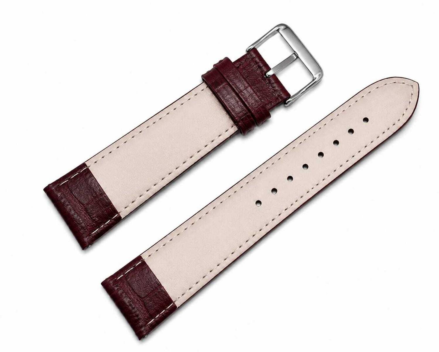 ShreejiShyam 22mm Burgundy Croco Leather Watch Strap - Image 3