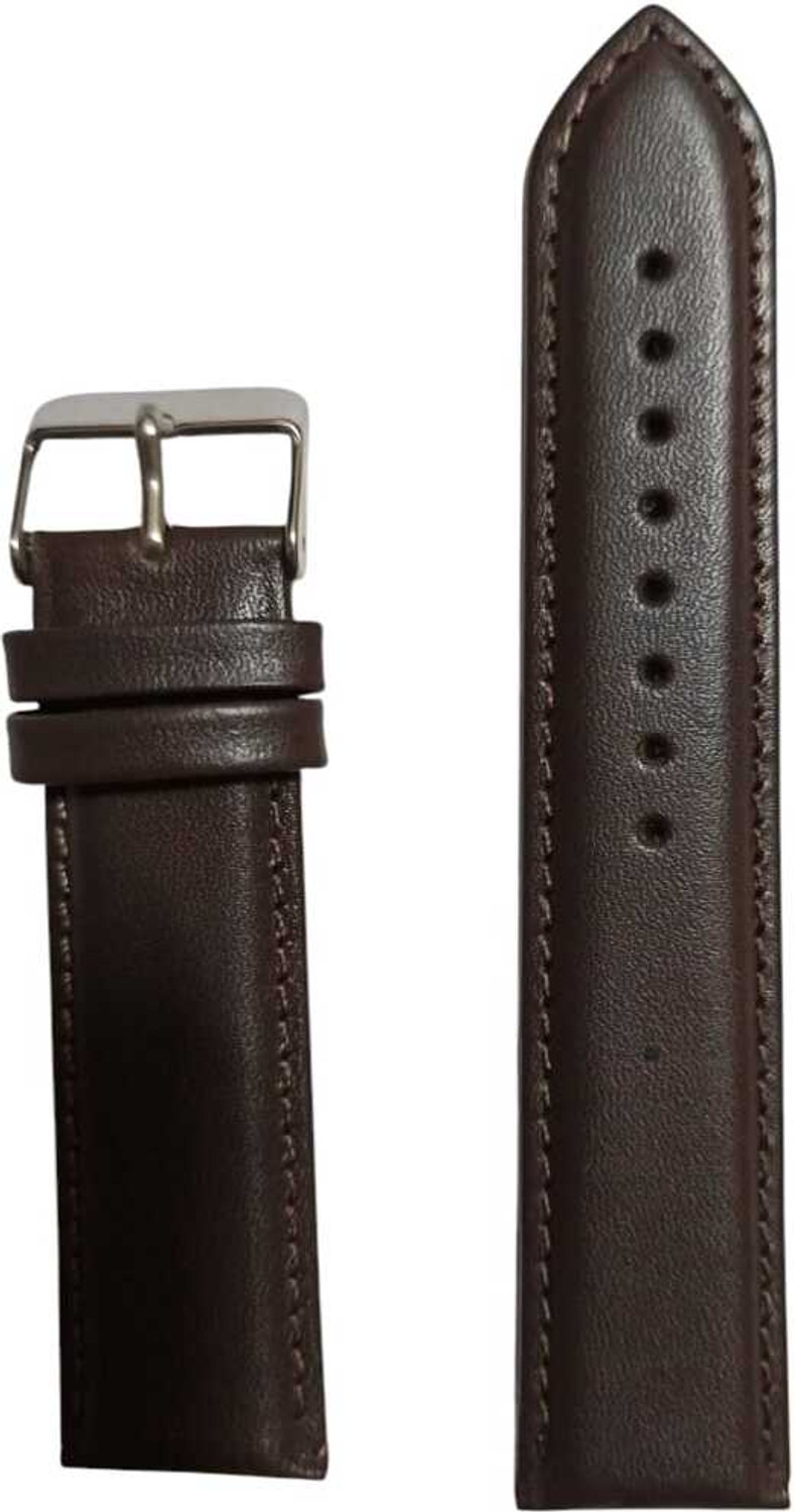 Image of RStraps 20mm Dark Brown Genuine Leather Watch Strap Belt for Men Replacement Band 20 mm Genuine Leather Watch Strap