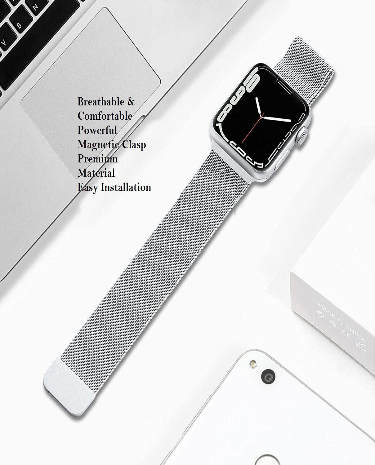 Image of TRENDINGVIEW watch strap For All Series 42 /44 mm strap. Heavy Metal smartwatch strap. 44 mm Metal Watch Strap