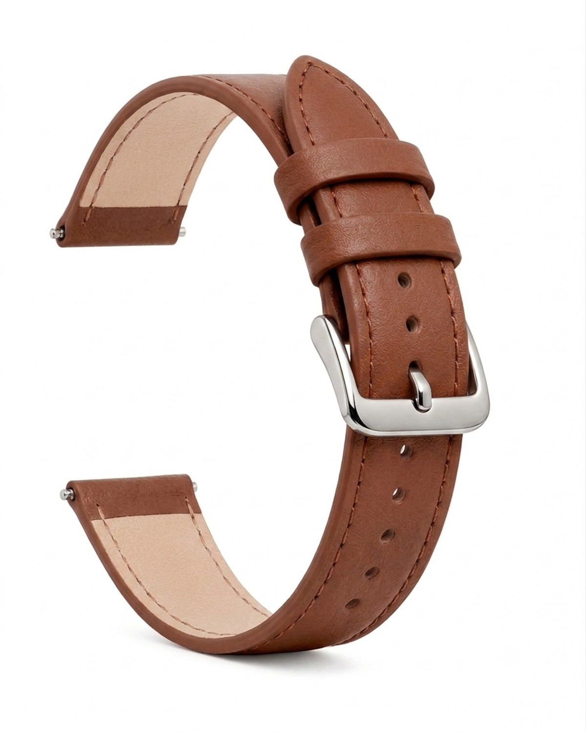 Image of ShreejiShyam Classic 14mm Brown Leather Watch Strap | Comfortable Watch Belt for Men & Women 14 mm Genuine Leather Watch Strap