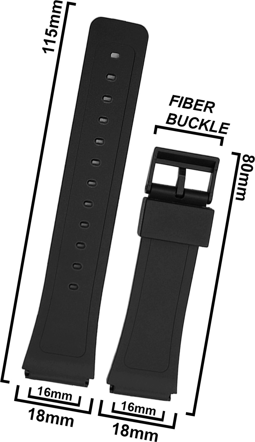 Image of DBLACK [CDS38] Compatible Strap For Casio MQ-76 Watch Model 16 mm Rubber Watch Strap