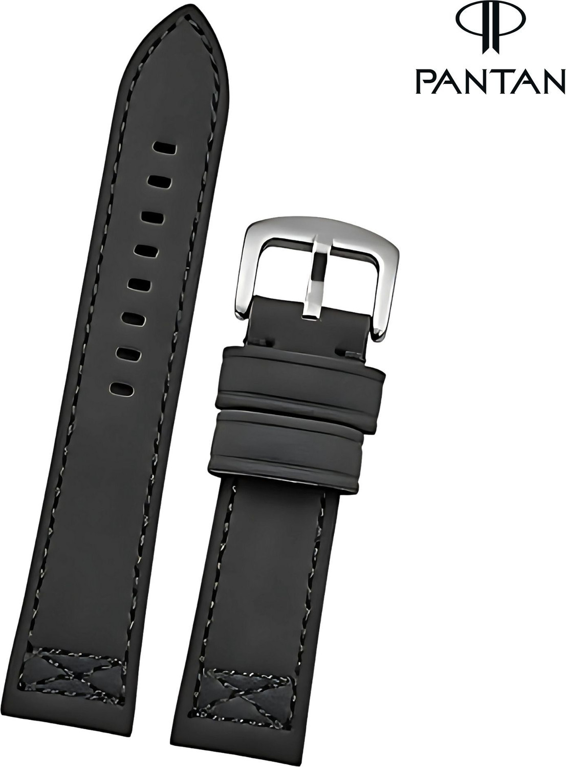Image of pantan [CROX] Premium Leather Watch Strap | Nylon X-Stitch Style | 24 mm Genuine Leather Watch Strap