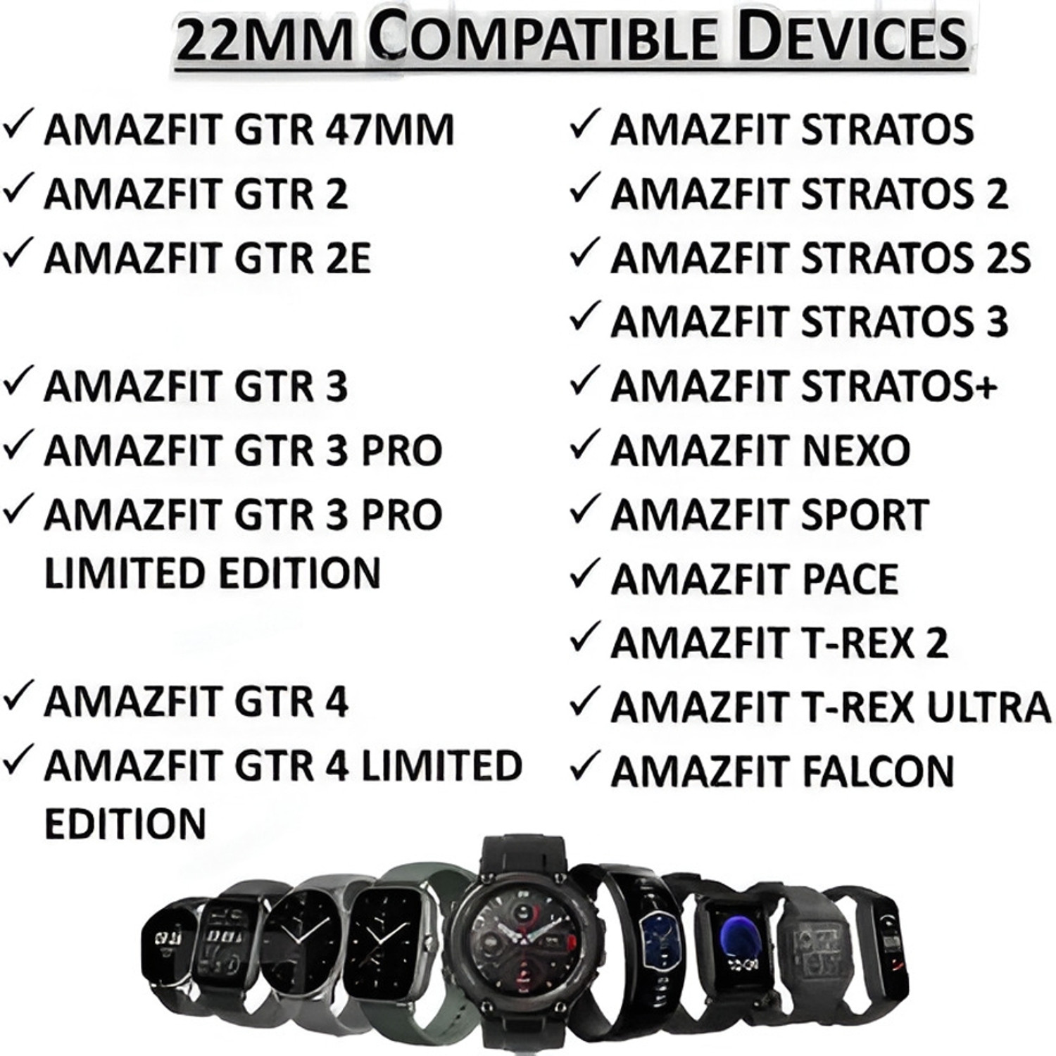 Image of Firetook Premium 22mm Combo (Pack of 3) Watch Strap with Durable 22 mm Silicone Watch Strap
