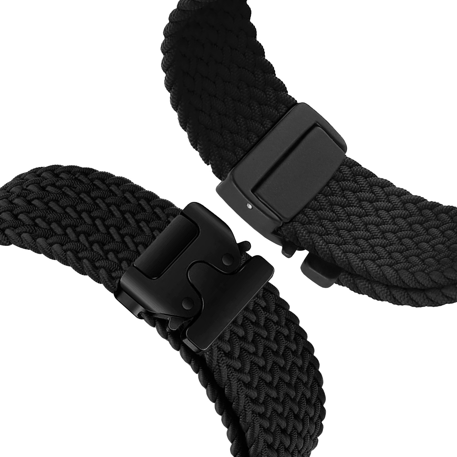 Image of ACM WSM38Z40BK1697 Sliding 44mm 49mm Watch Strap Woven Braided Clipper for Fire-Boltt Axiom Bsw259 Smartwatch Black Smart Watch Strap