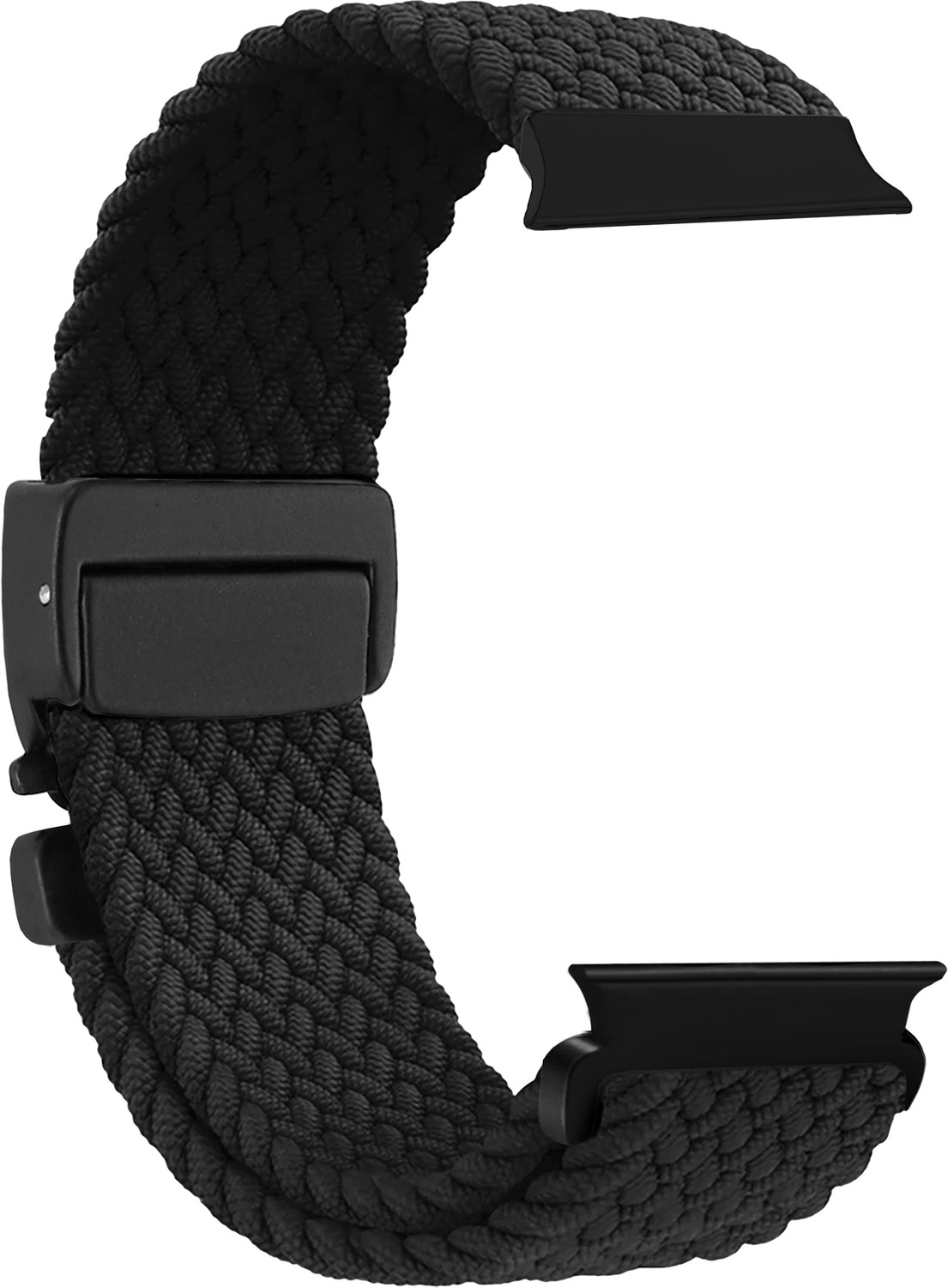 Image of ACM WSM38Z40BK1697 Sliding 44mm 49mm Watch Strap Woven Braided Clipper for Fire-Boltt Axiom Bsw259 Smartwatch Black Smart Watch Strap
