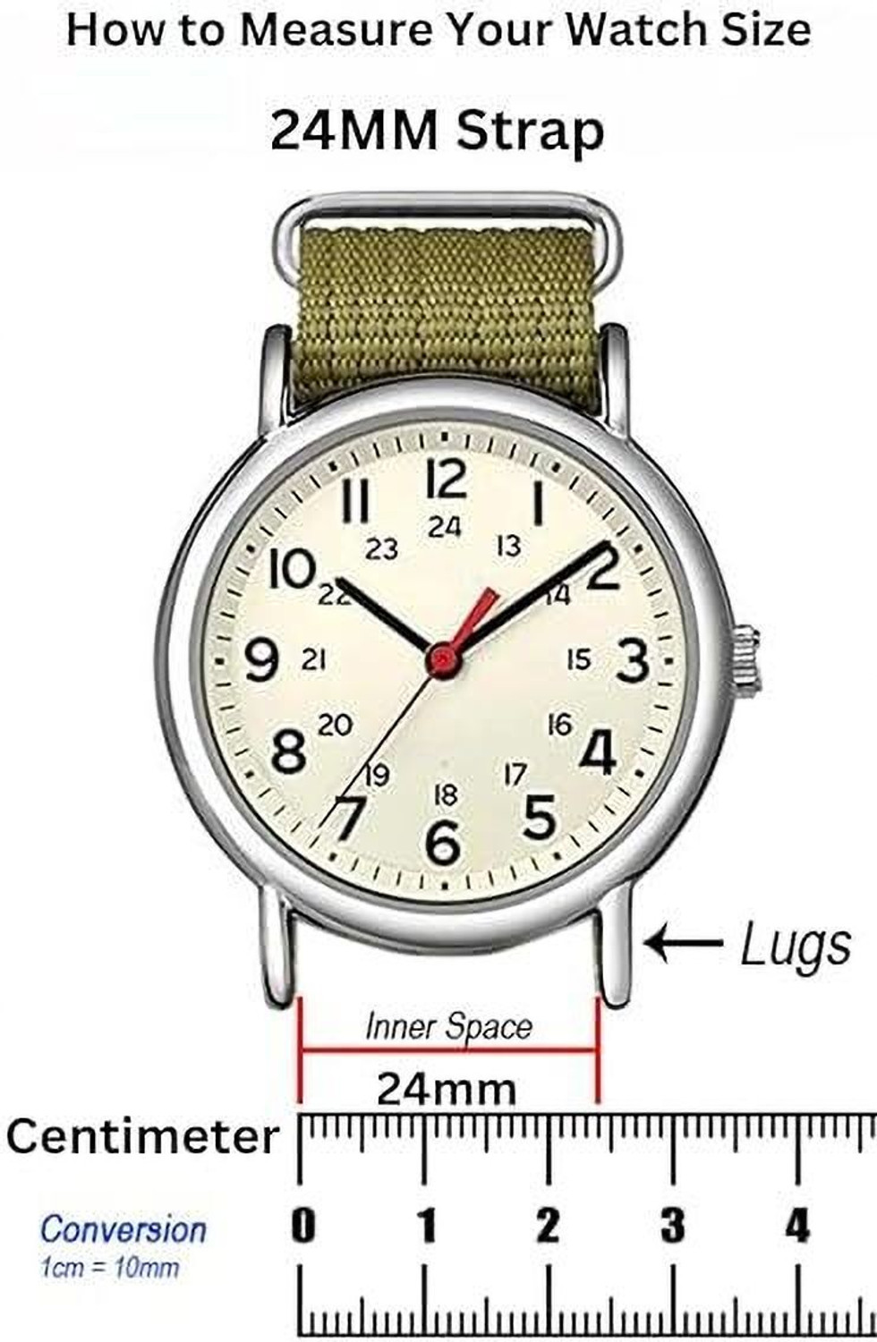 Image of pantan [CROX] Premium Leather Watch Strap | Nylon X-Stitch Style | 24 mm Genuine Leather Watch Strap