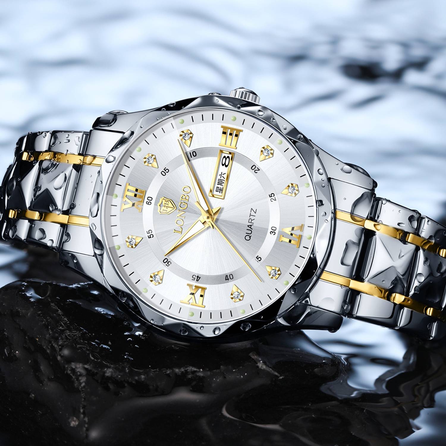 Longbo Zenith Diamond Analog Watch for Men - Image 4