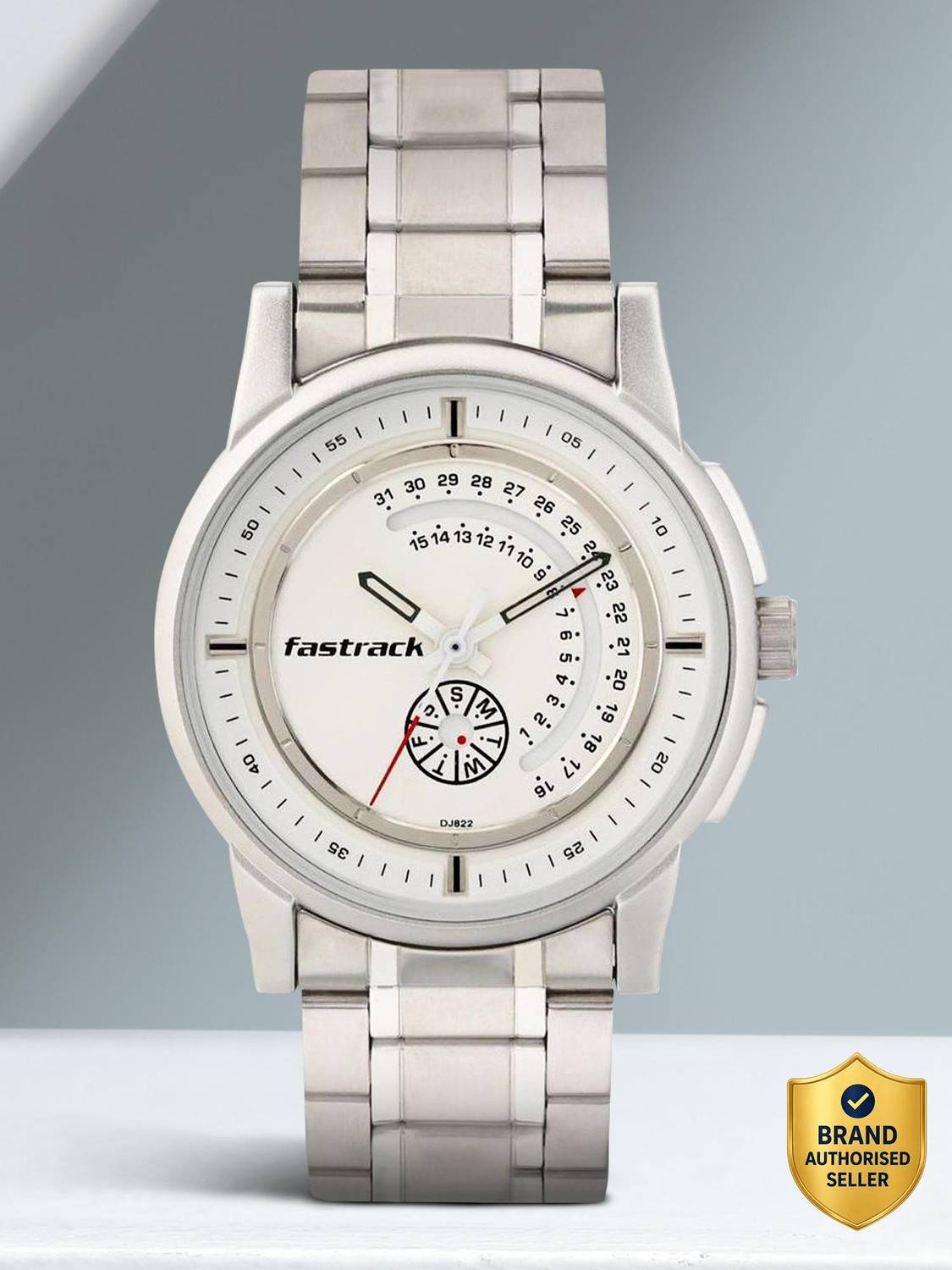 Fastrack NP3215SM01 Go Skate White Dial Silver Stainless Steel Strap Analog Watch - For Men