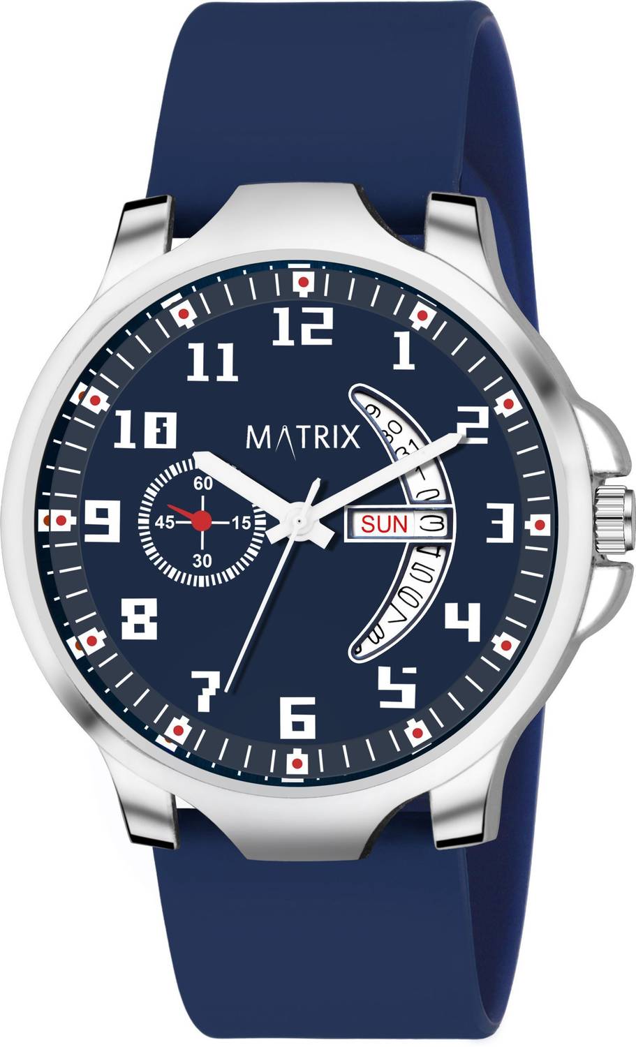 MATRIX DD-0118-BLUE Day & Date Analog Watch - Blue - Image 2
