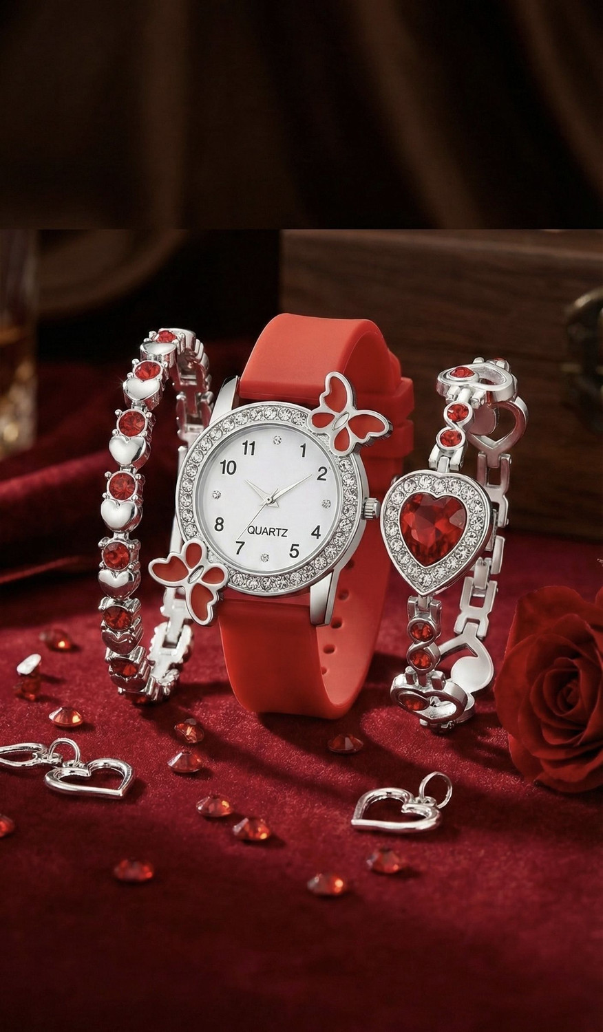 Image of BRAIN NEW ATTRACTIVE PU STRAP GIRL WOMEN WITH BRACELETS Analog Watch - For Women
