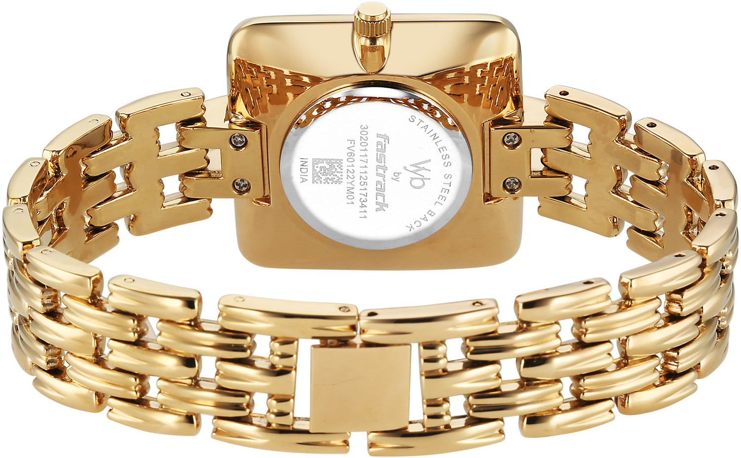 Image of Fastrack Vyb Minimalist Fastrack Vyb Minimalist Quartz Silver Dial Gold Strap Analog Watch - For Women