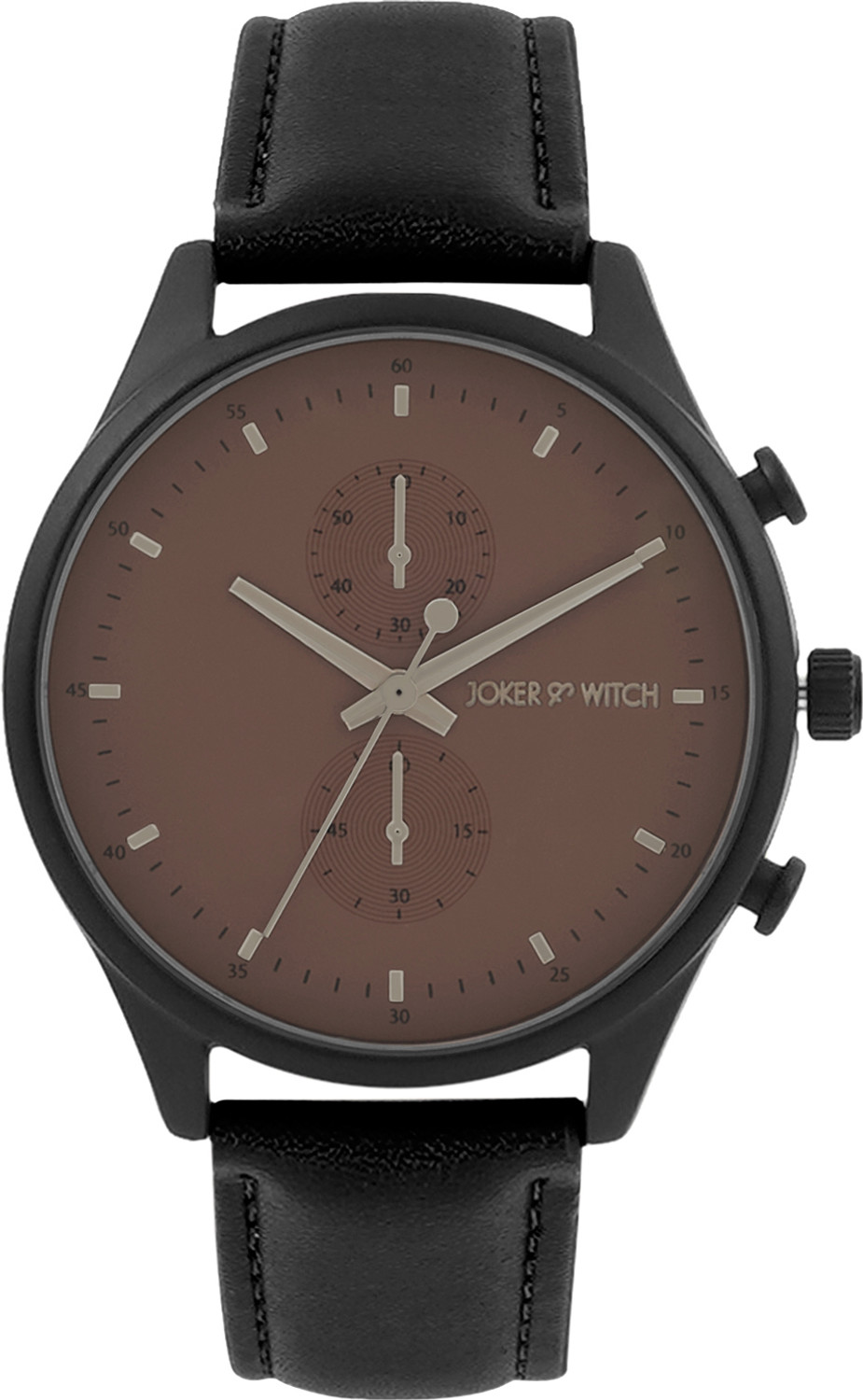 Image of Joker & Witch Joker & Witch Beetle Brown Large Dial Black PU Strap Men's Watch Analog Watch - For Men