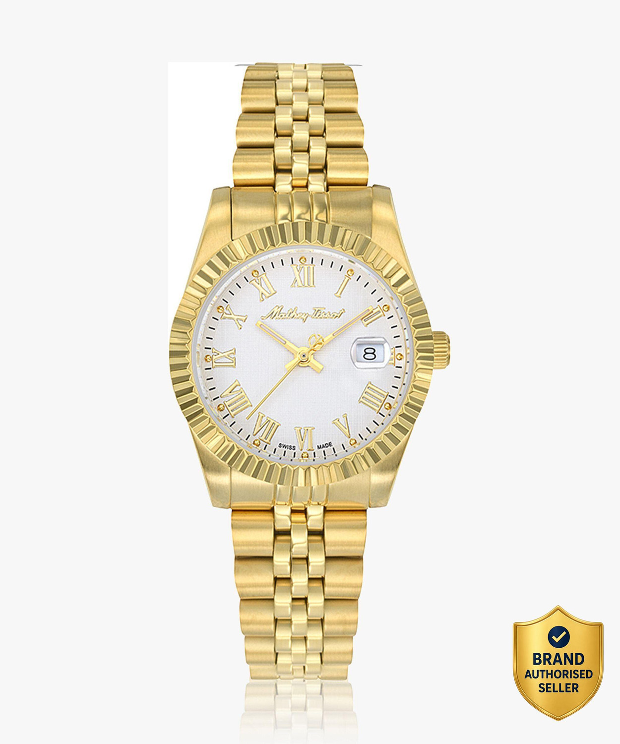 Image of Mathey-Tissot D810PBRI Iii Roman Swiss Made Silver Dial Analog Watch - For Women