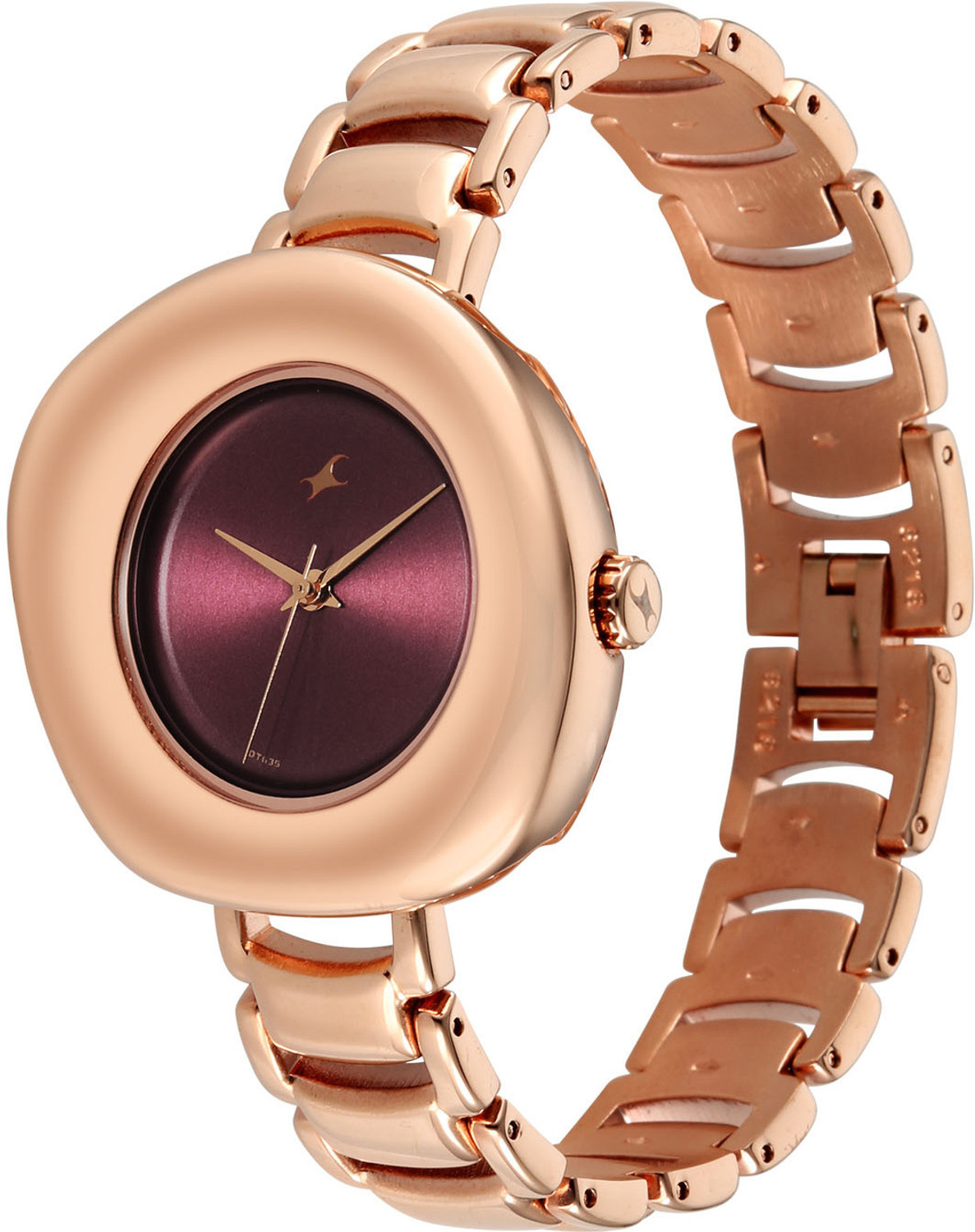 Fastrack Big Game Seal 3 Hands Maroon Dial RG Brass Strap Analog Watch ...