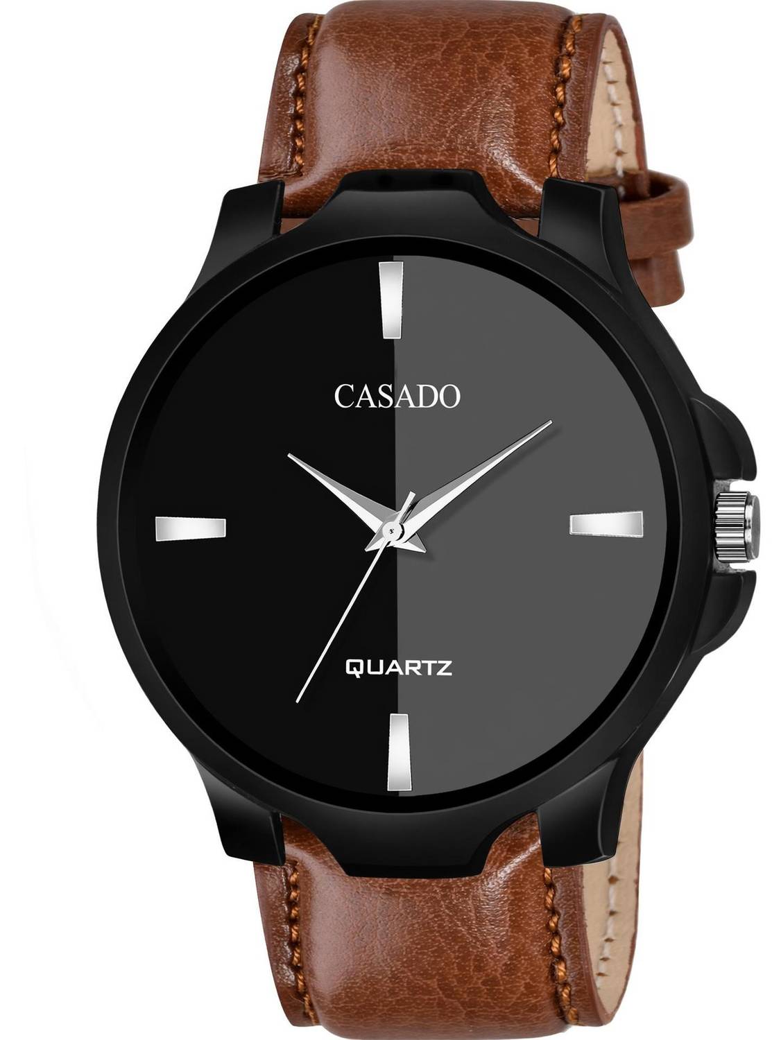 Casado Double Shade Black Dial and Brown Strap Boys Series Double Shade Black Dial and Brown Strap Boys Series Analog Watch - For Men