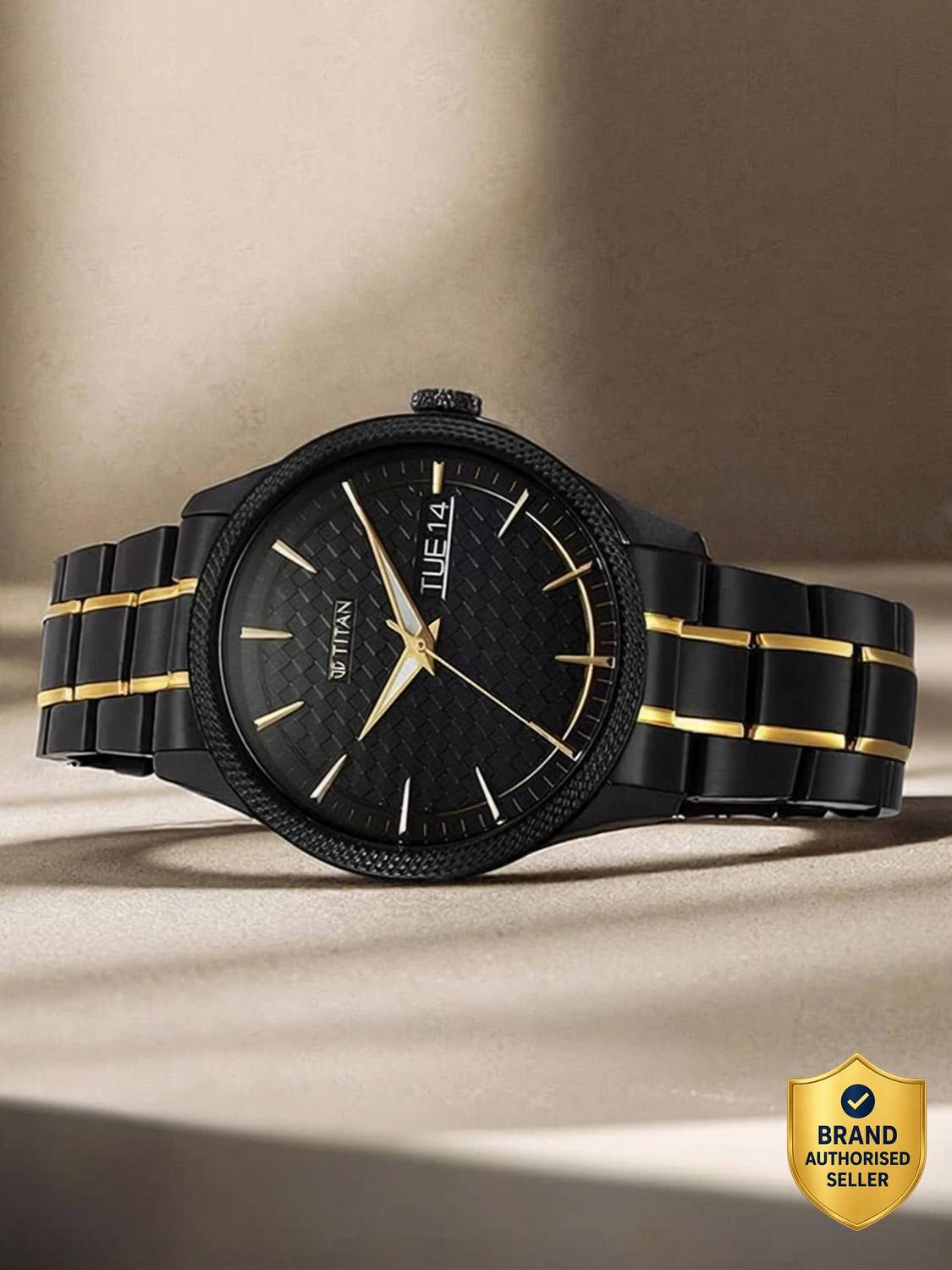 Titan Regalia Opulent Black Dial Black & Gold Watch - Men - Image 1