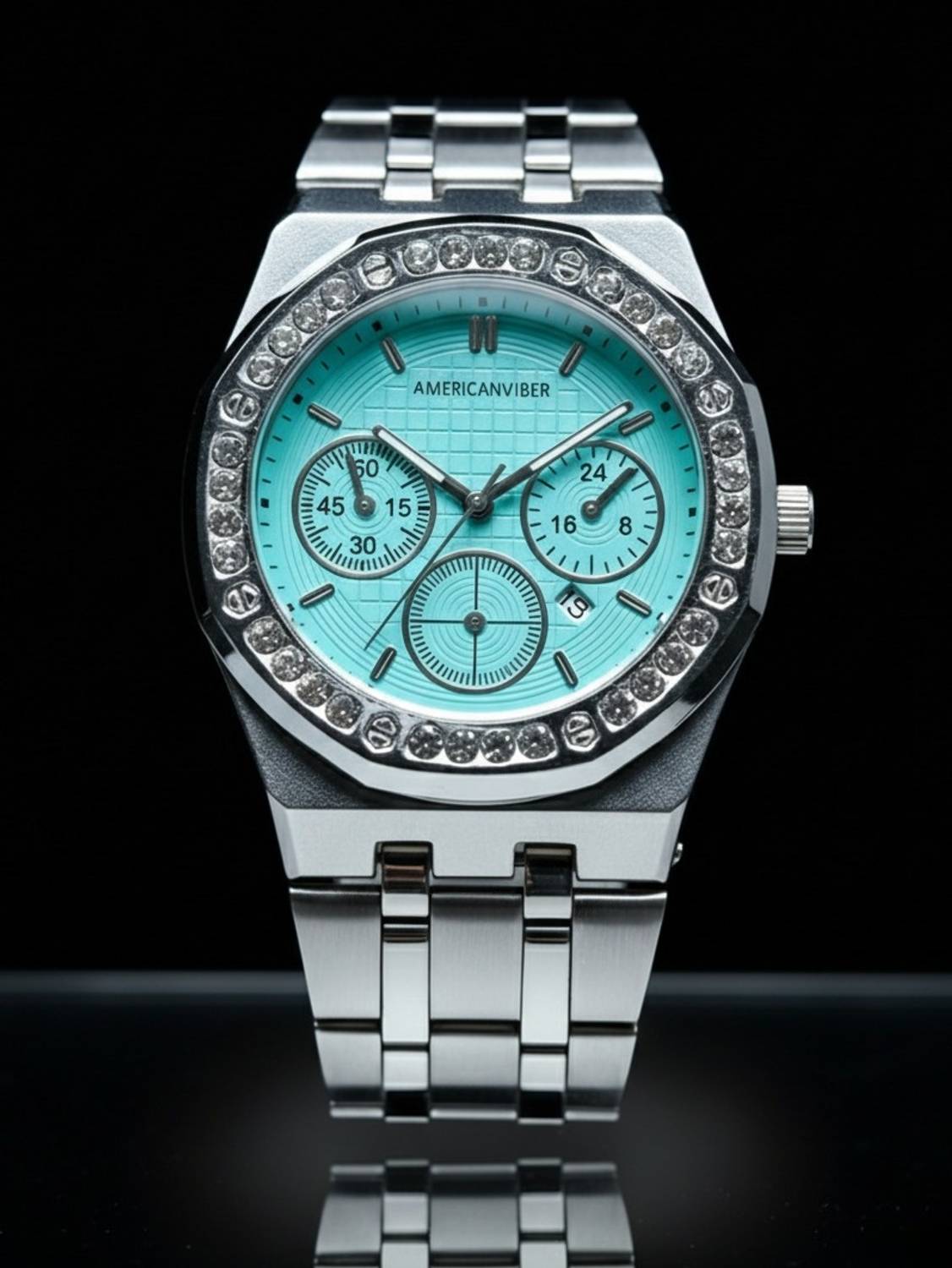 Americanviber AVM0038 Diamond Studded Men's Watch - Image 5