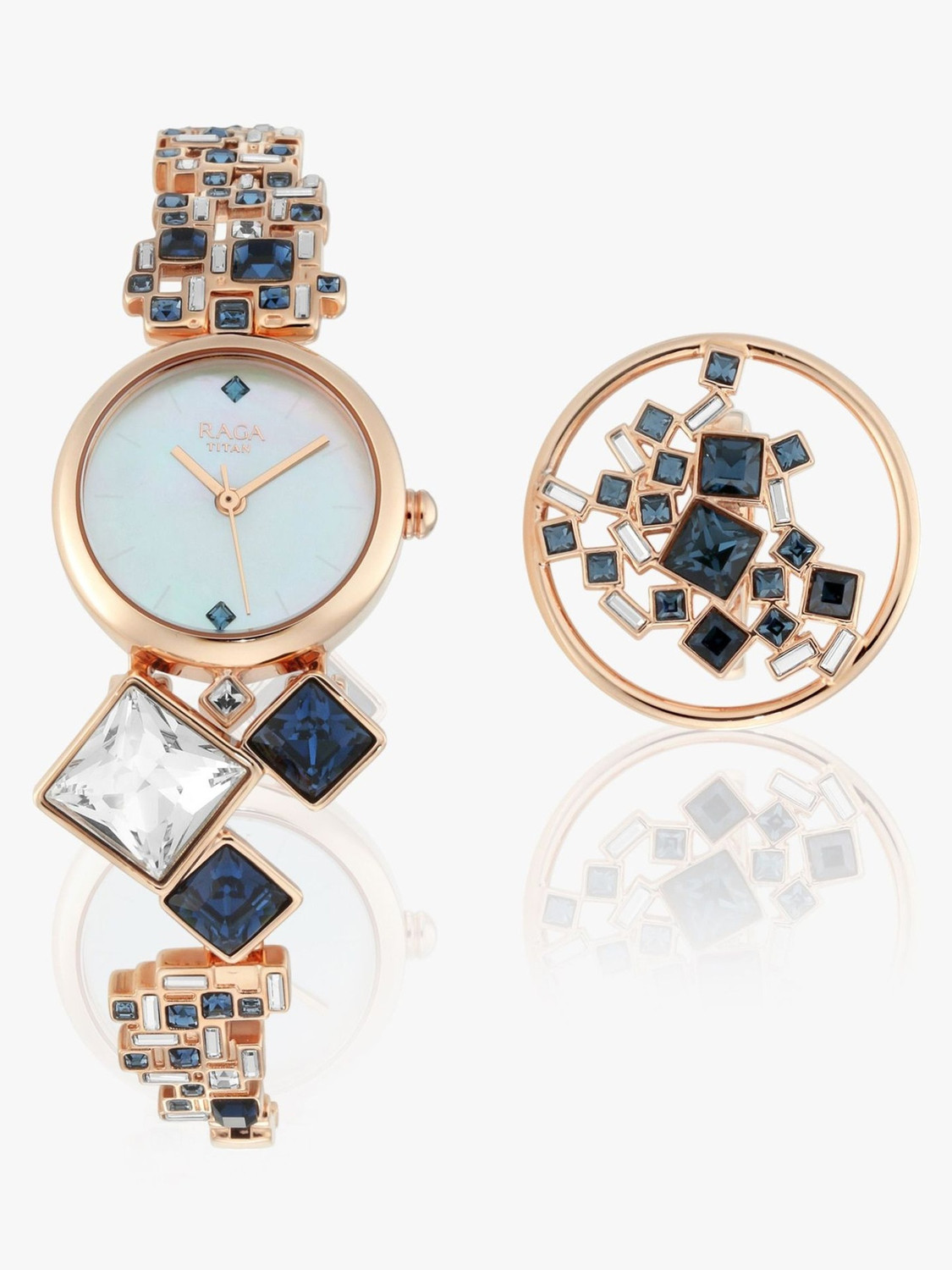 Image of Titan NQ95106WM02F Raga Cocktail Analog Watch - For Women