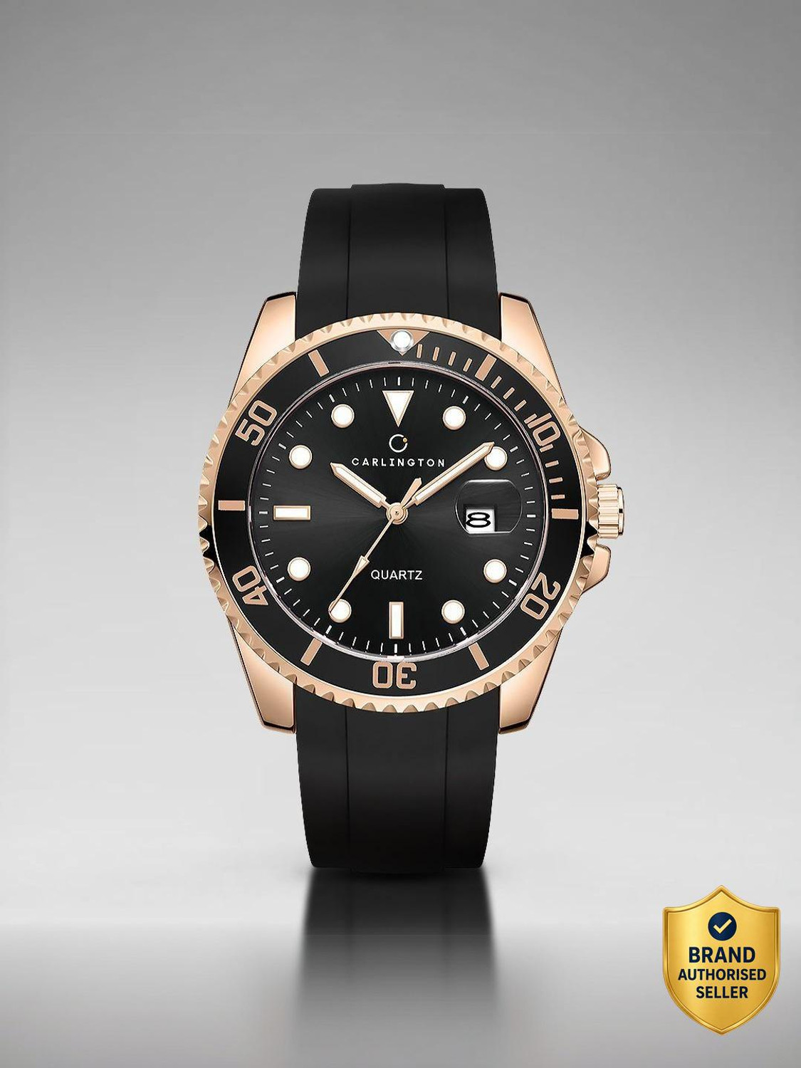 Carlington CT 4030 PU Rose Black_1 Carlington Meridian Series Premium Gents Wrist Watches Analog Watch  - For Men