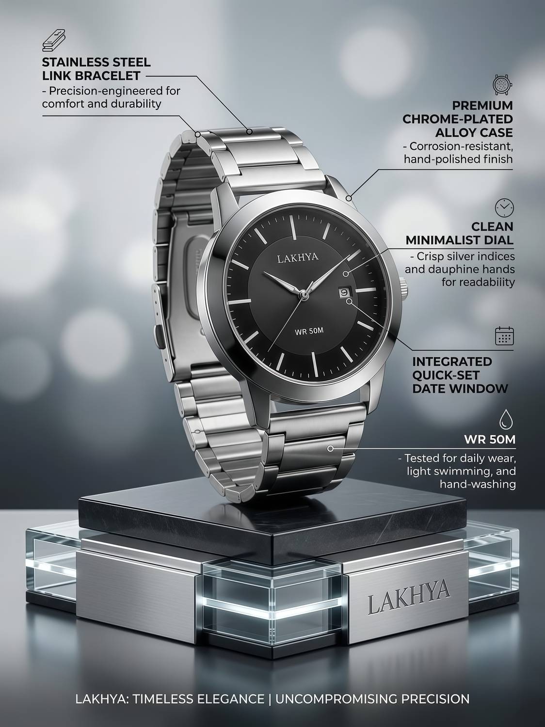 LAKHYA Men’s Analog Stainless Steel Watch - Image 4