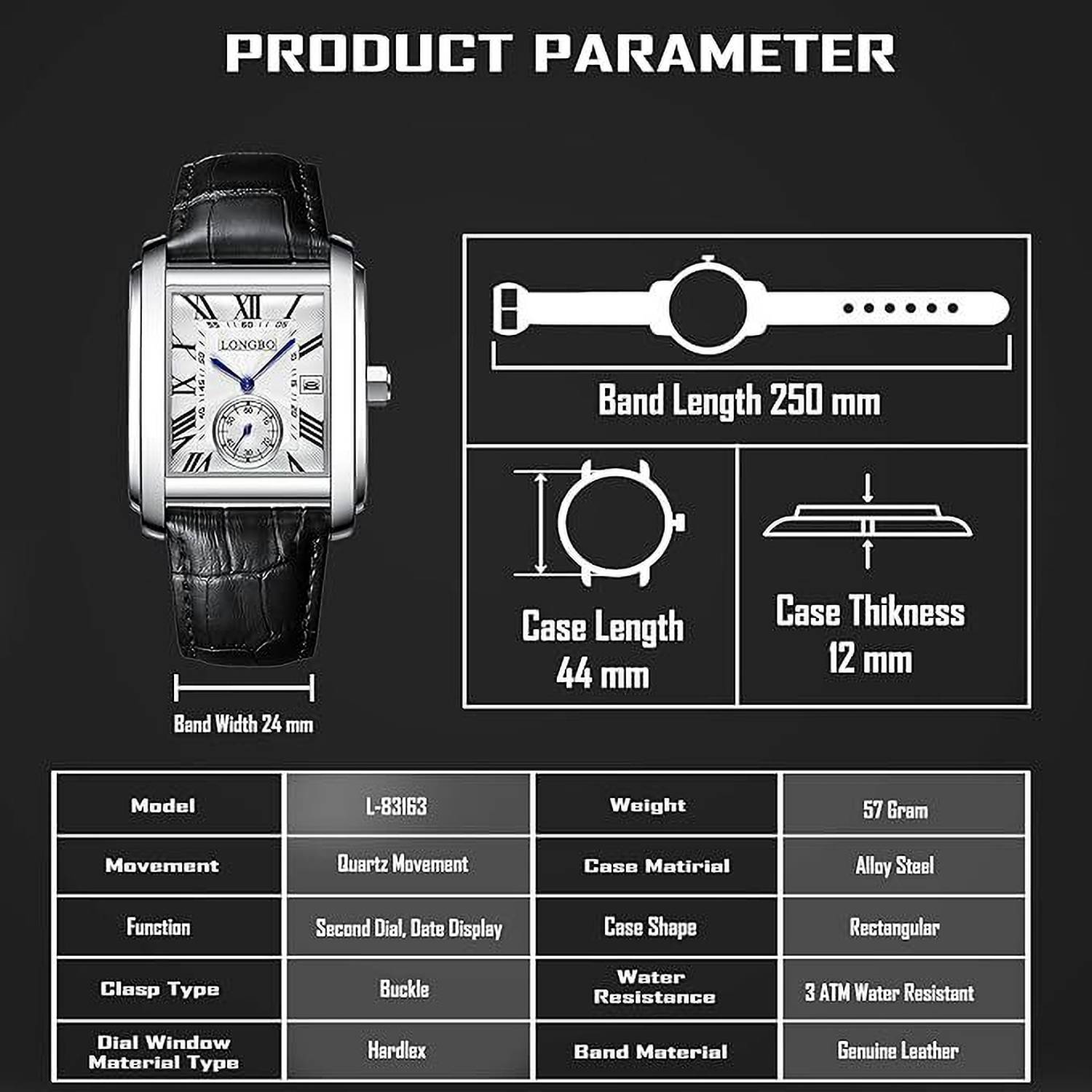 Longbo Analog Watch - For Men - Image 4