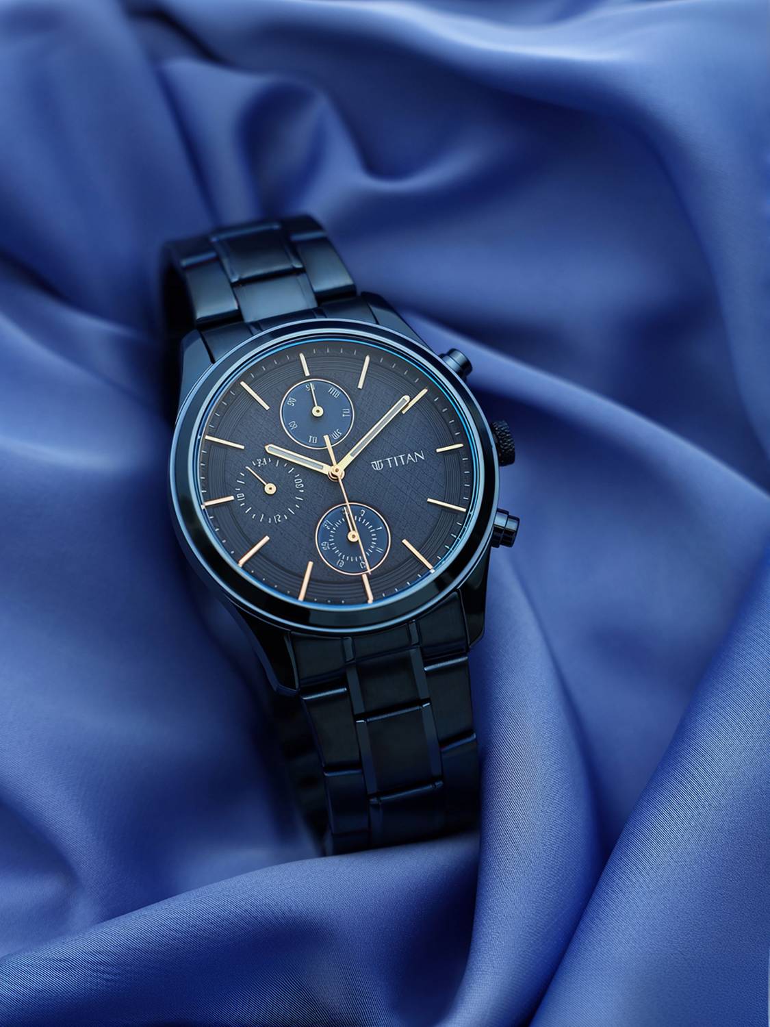 Titan Neo Splash Blue Dial Blue Stainless Steel Watch - Image 2