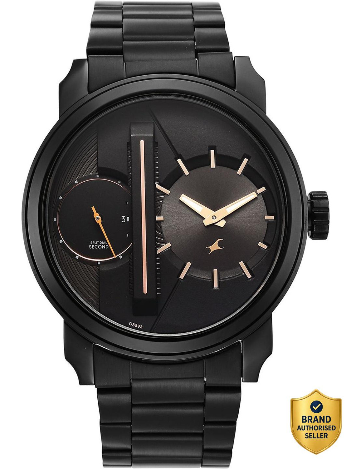 Image of Fastrack Fastrack Pulse IV Quartz Black Dial Black Stainless Steel Strap Analog Watch - For Men