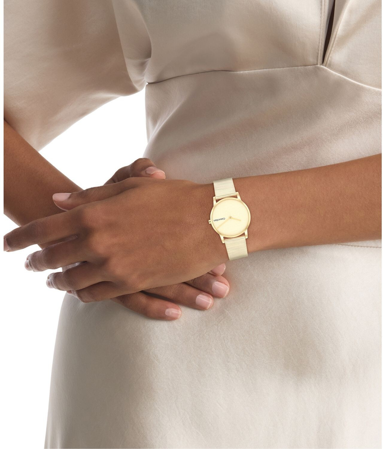 Image of Calvin Klein Feel Qtz Basic Slim Light Gold Round Dial Women's Watch / Analog Watch - For Women 25100035