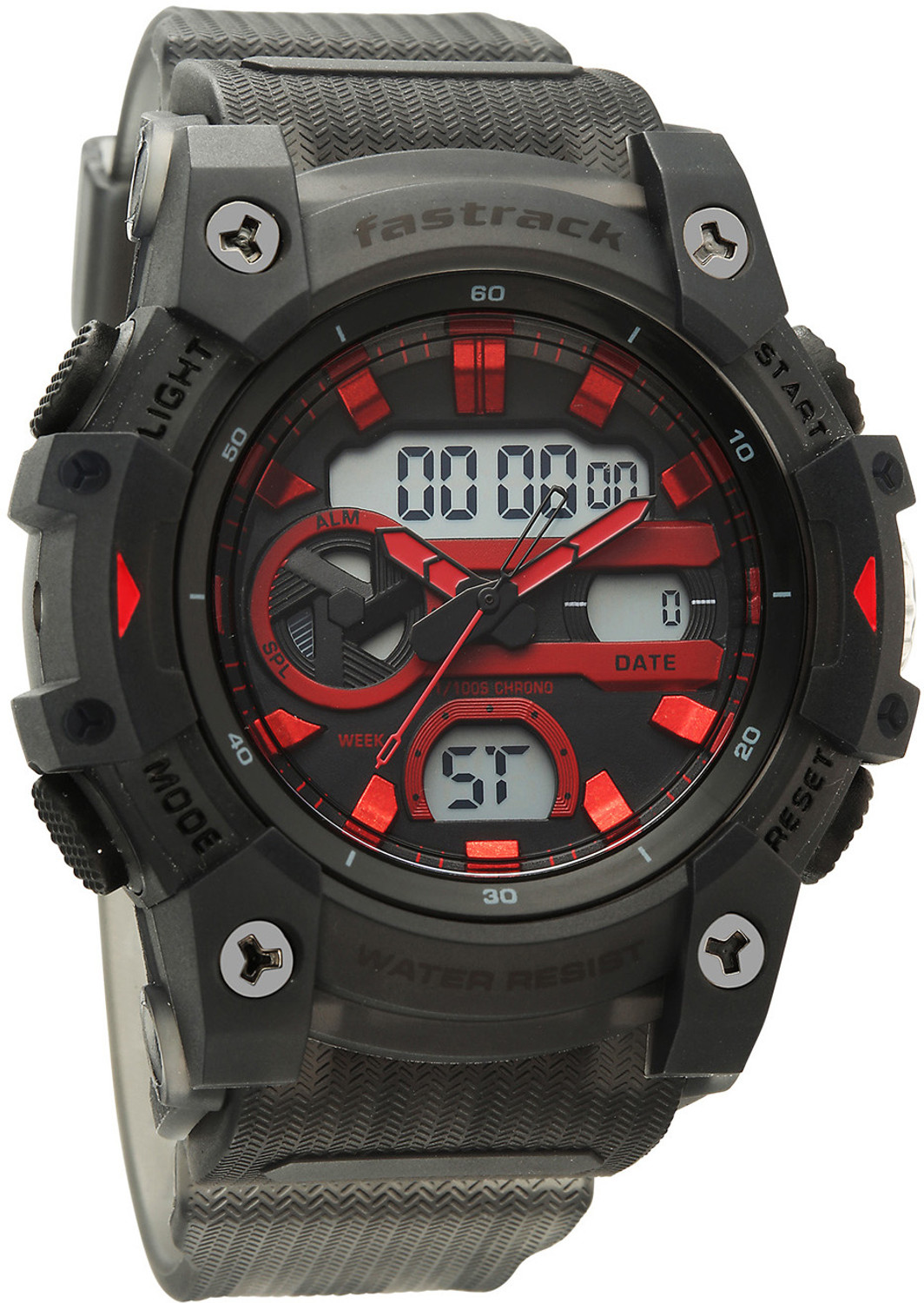 Image of Fastrack StreetStyle 6.0 Fastrack StreetStyle 6.0 AnaDigi Black Dial Black Polyether Strap Analog-Digital Watch - For Men