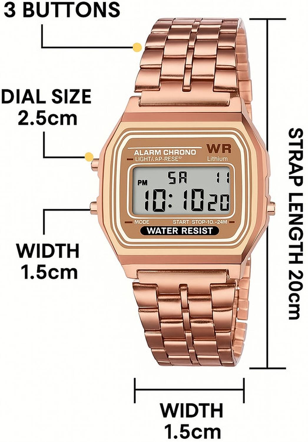 Timofy RoseGold Digital Watch - Image 2
