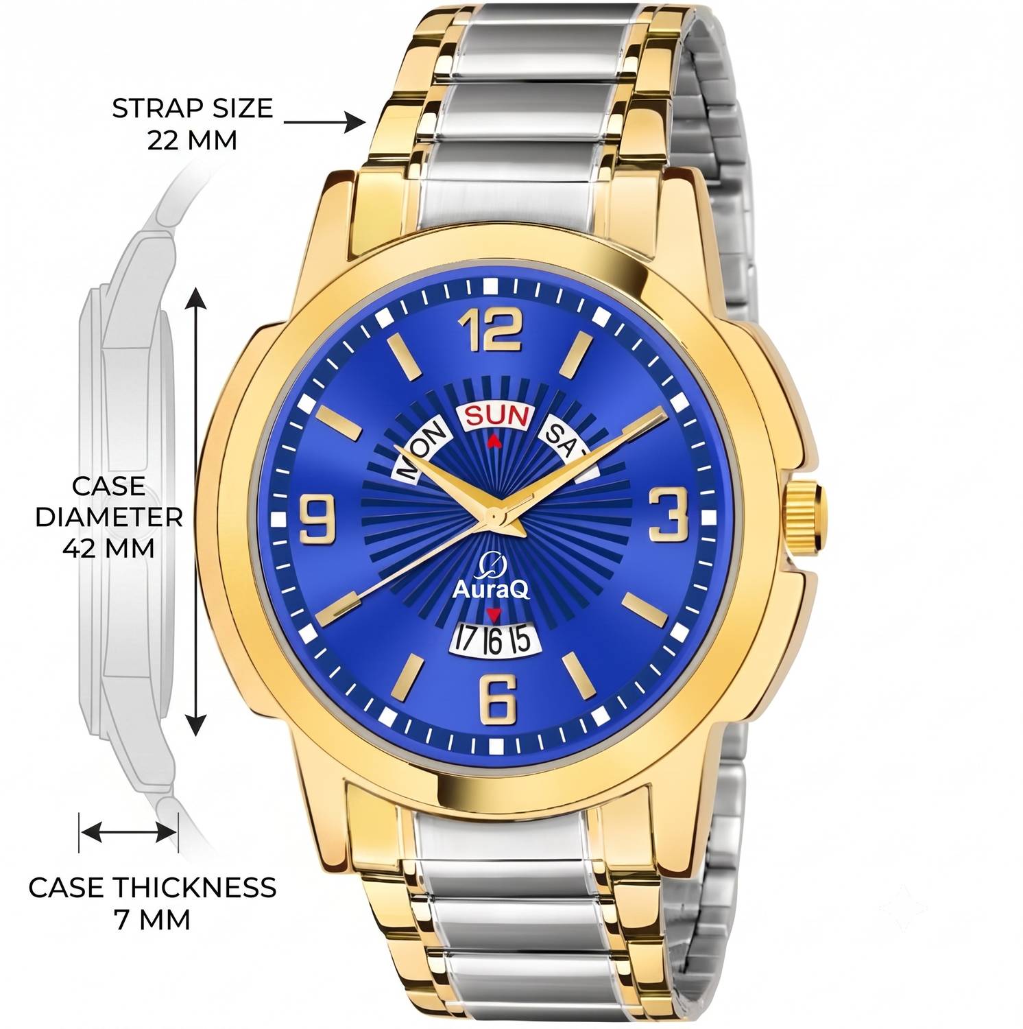 AuraQ Stylish Quartz Wrist Watch for Men - Image 3