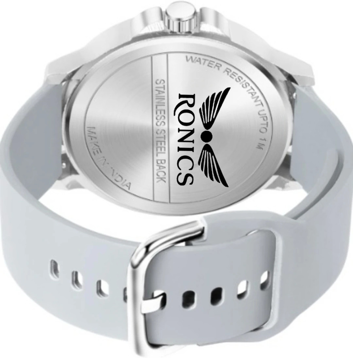 Image of ronics Ronics fancy attractive latest grey dial grey strap Silicon strap Analog Watch - For Men