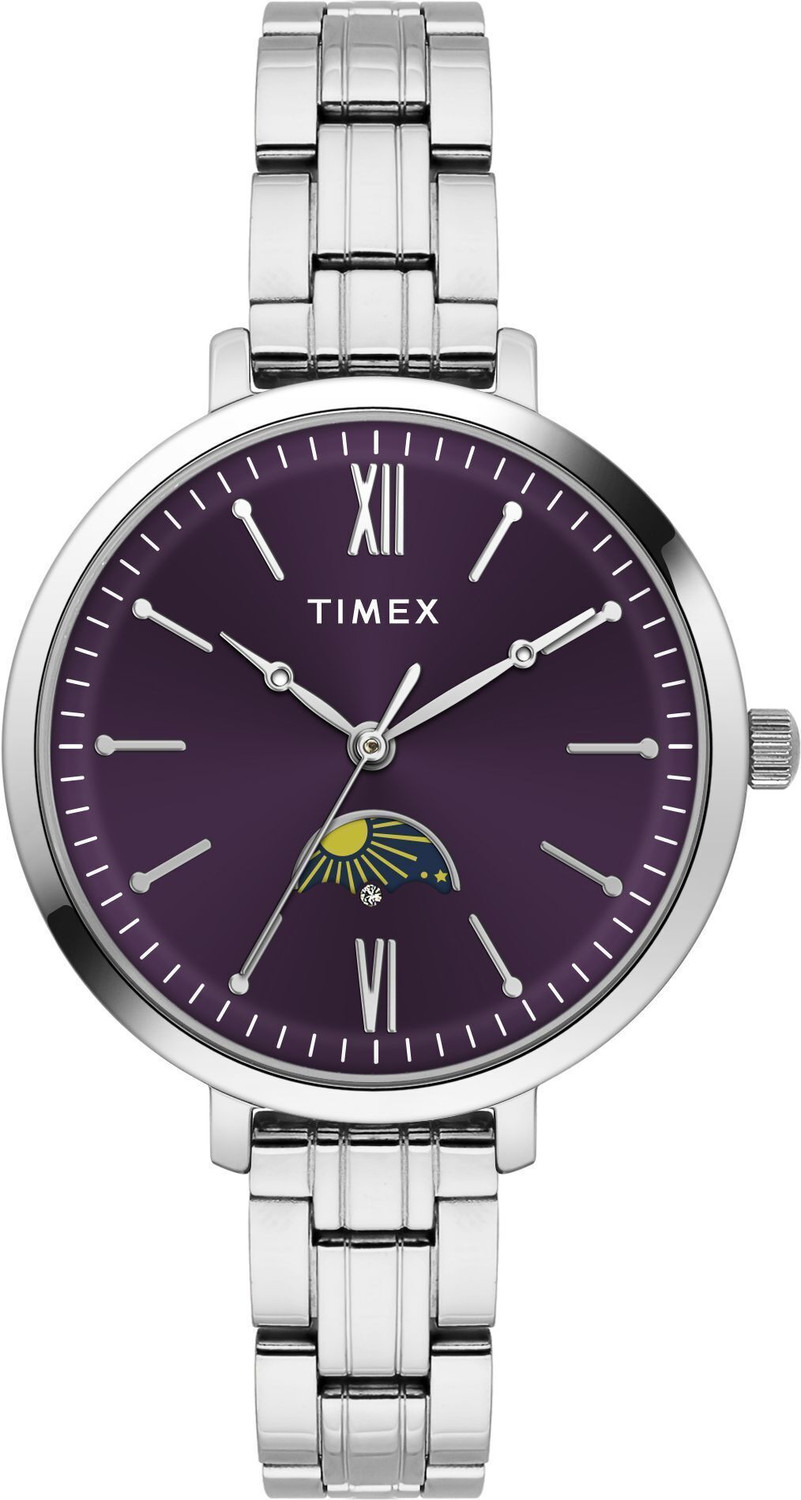 Image of TIMEX Moon-Phase, Deep Purple Dial Analog Watch - For Women