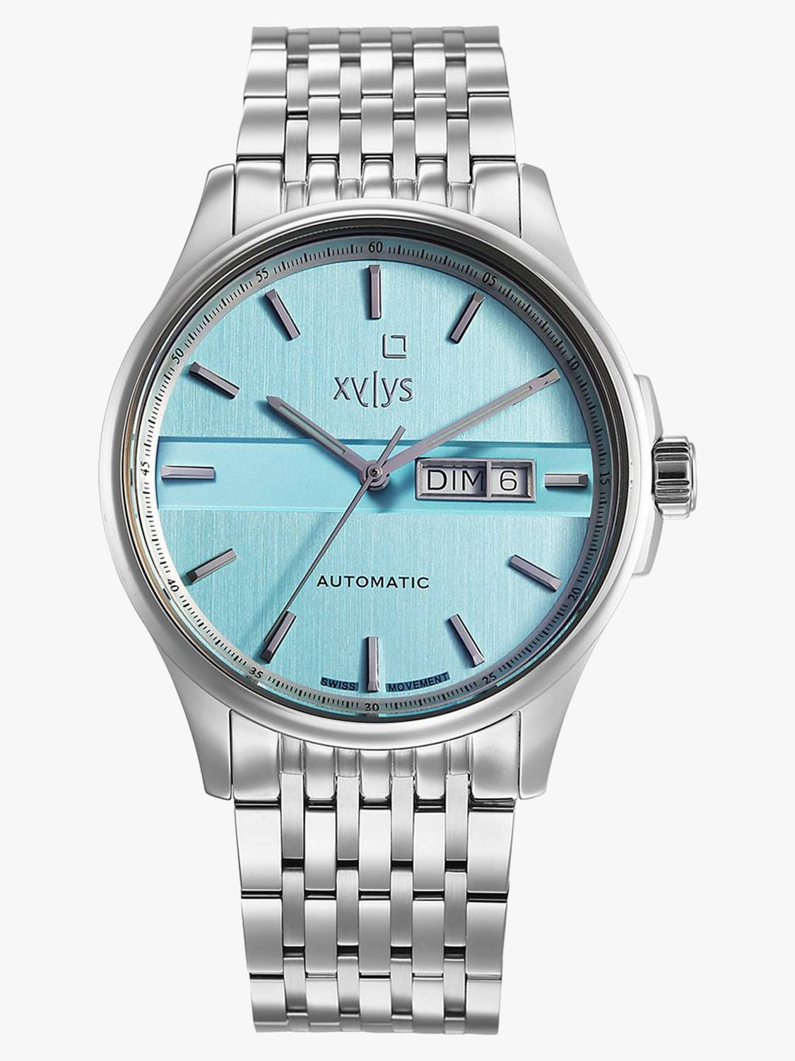 XYLYS Urbanite Analog with Date Dial Silver Stainless Steel Strap
