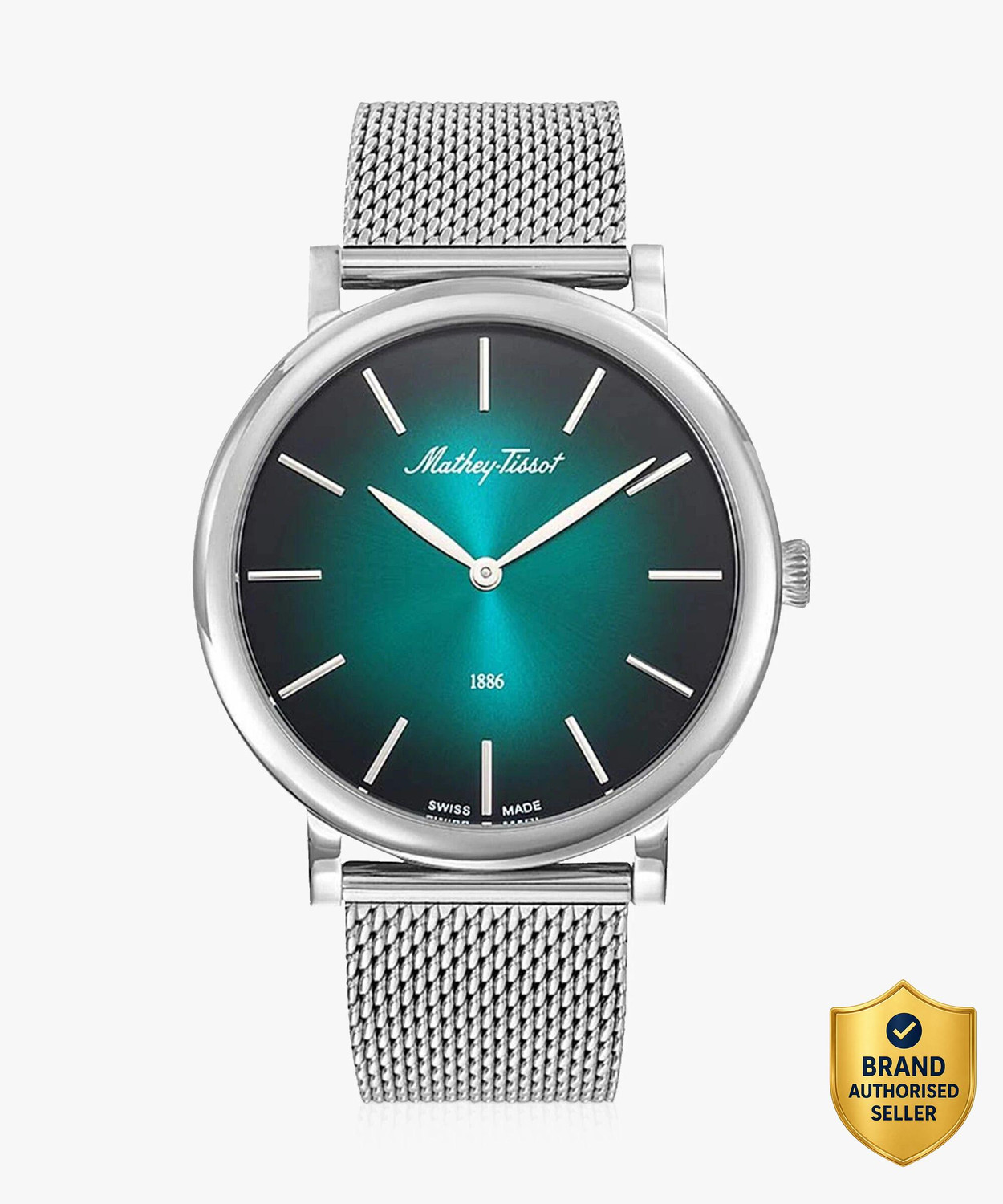Image of Mathey-Tissot Swiss Made Monsoon Quartz Ronda 515 Movement Green Dial Analog Watch - For Men