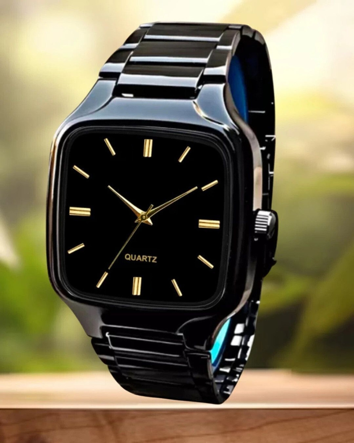 Image of moveflex MF02 BLACK Elegant Series Square Quartz For /Boys Wrist Analog Watch - For Men