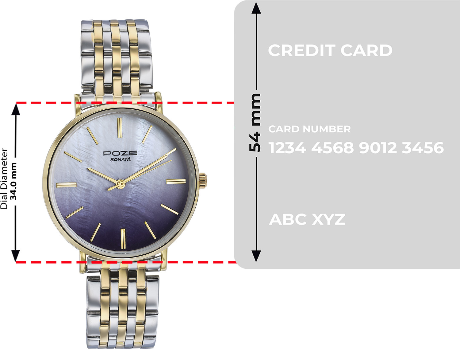 Image of SONATA Poze - Metal Analog Watch - For Women