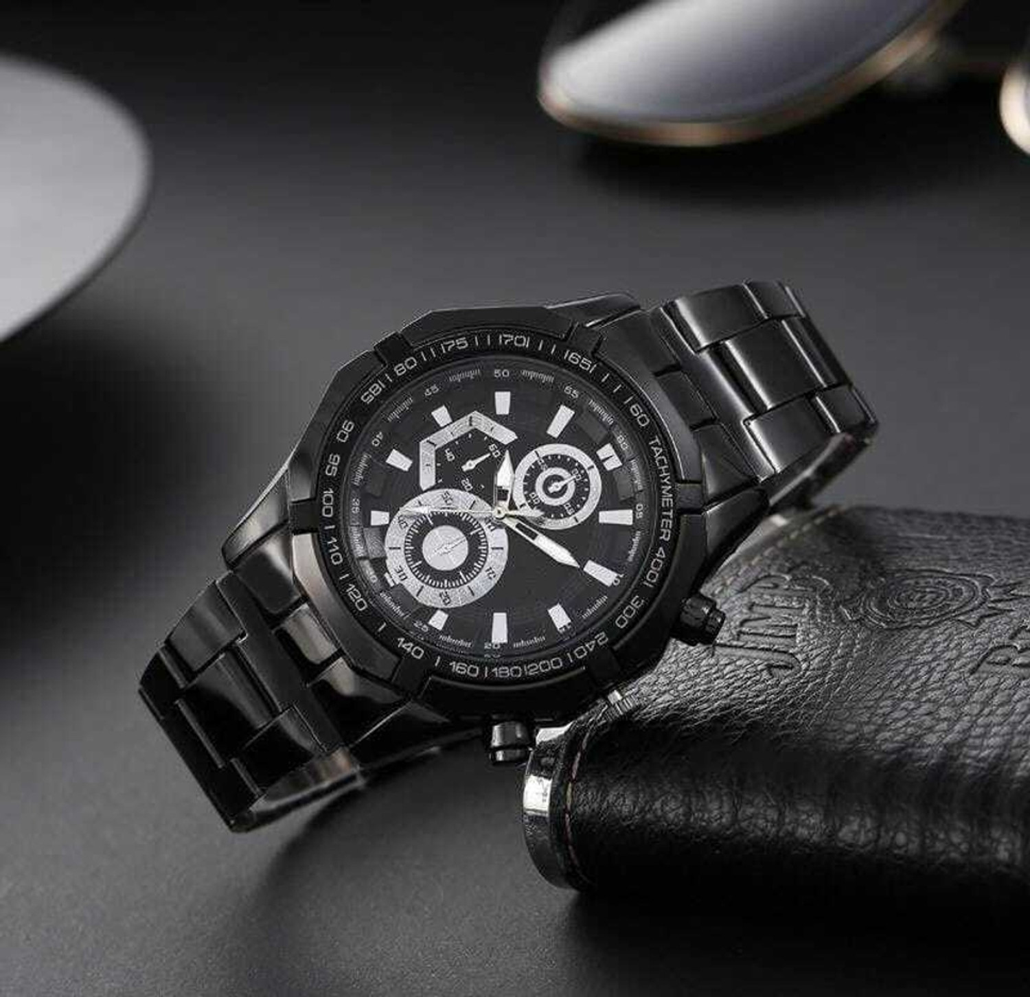Image of OXCIA New Men Elegant Heavy Metal Design Watch Series-2026-BLACK Series-6-2026 Analog Watch - For Men