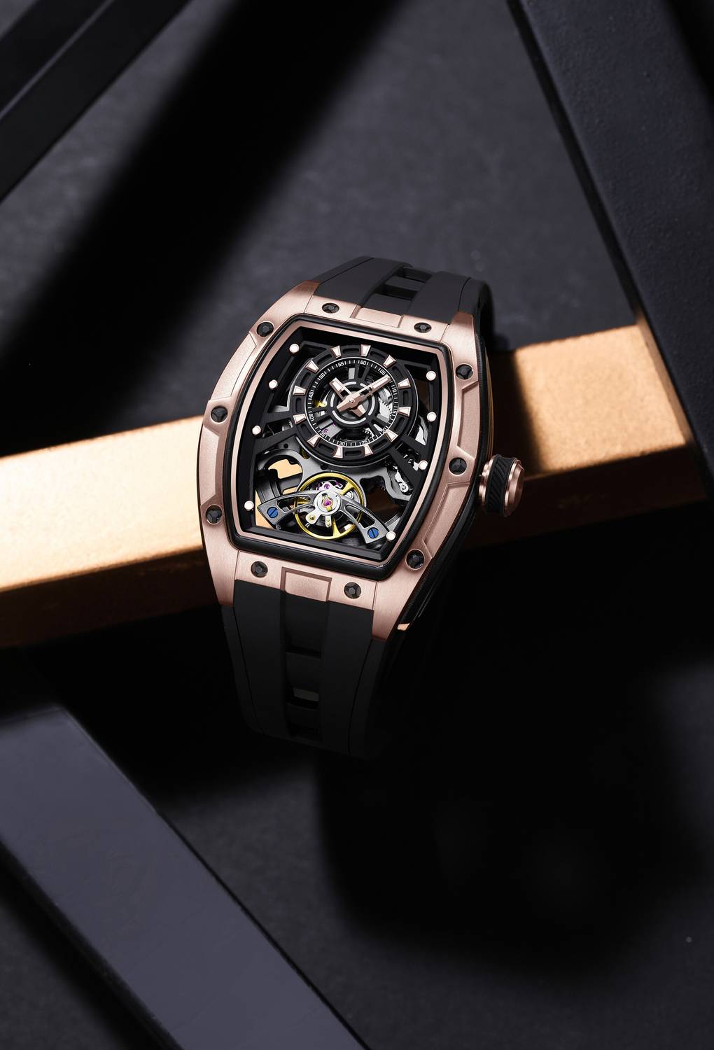 Alix AL2921 Rose Gold Mechanical Watch - Men - Image 1