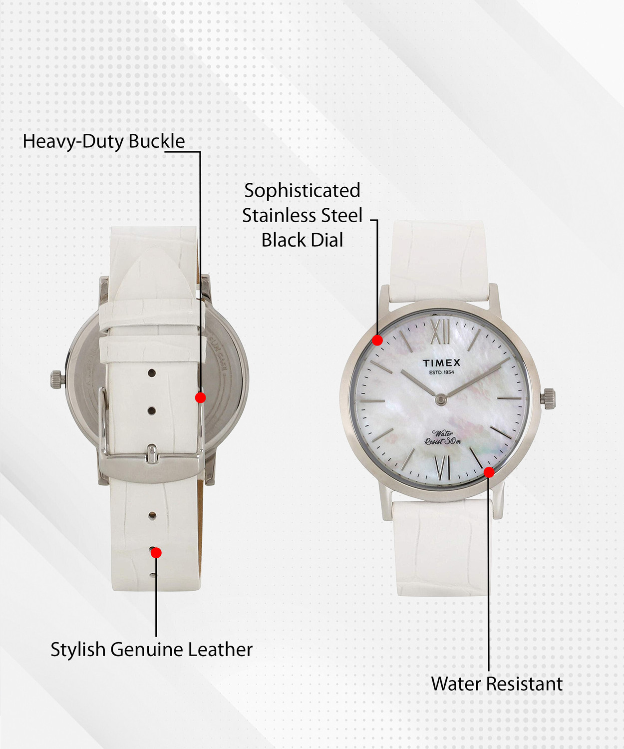 Image of TIMEX Fashion Empera Round 37mm White Dial Analog Watch - For Women