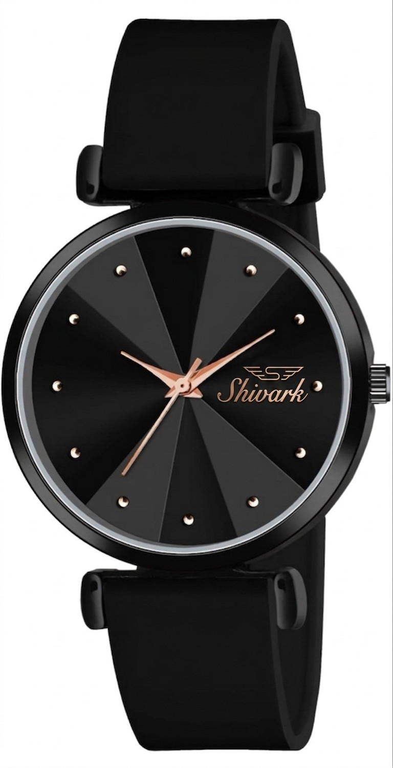 Image of Shivark Black Silicone Strap Analog Watch - For Women