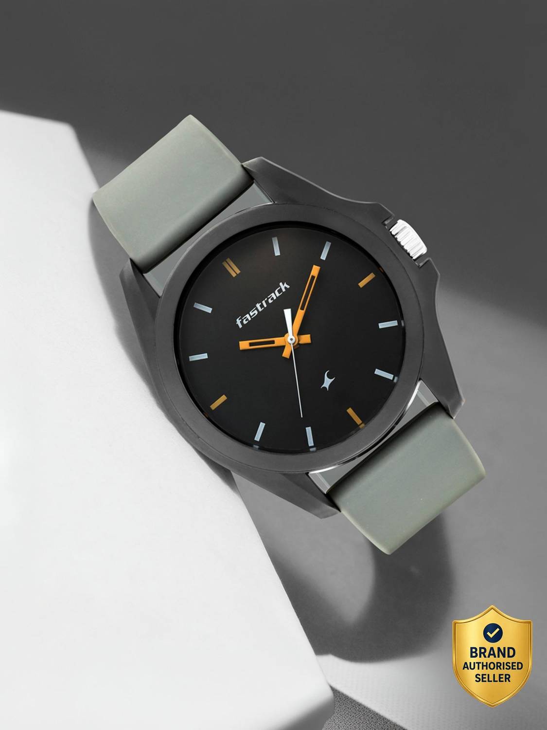 Fastrack 68011PP08 Fastfit Black Dial Grey Silicone Strap Watch - Image 2