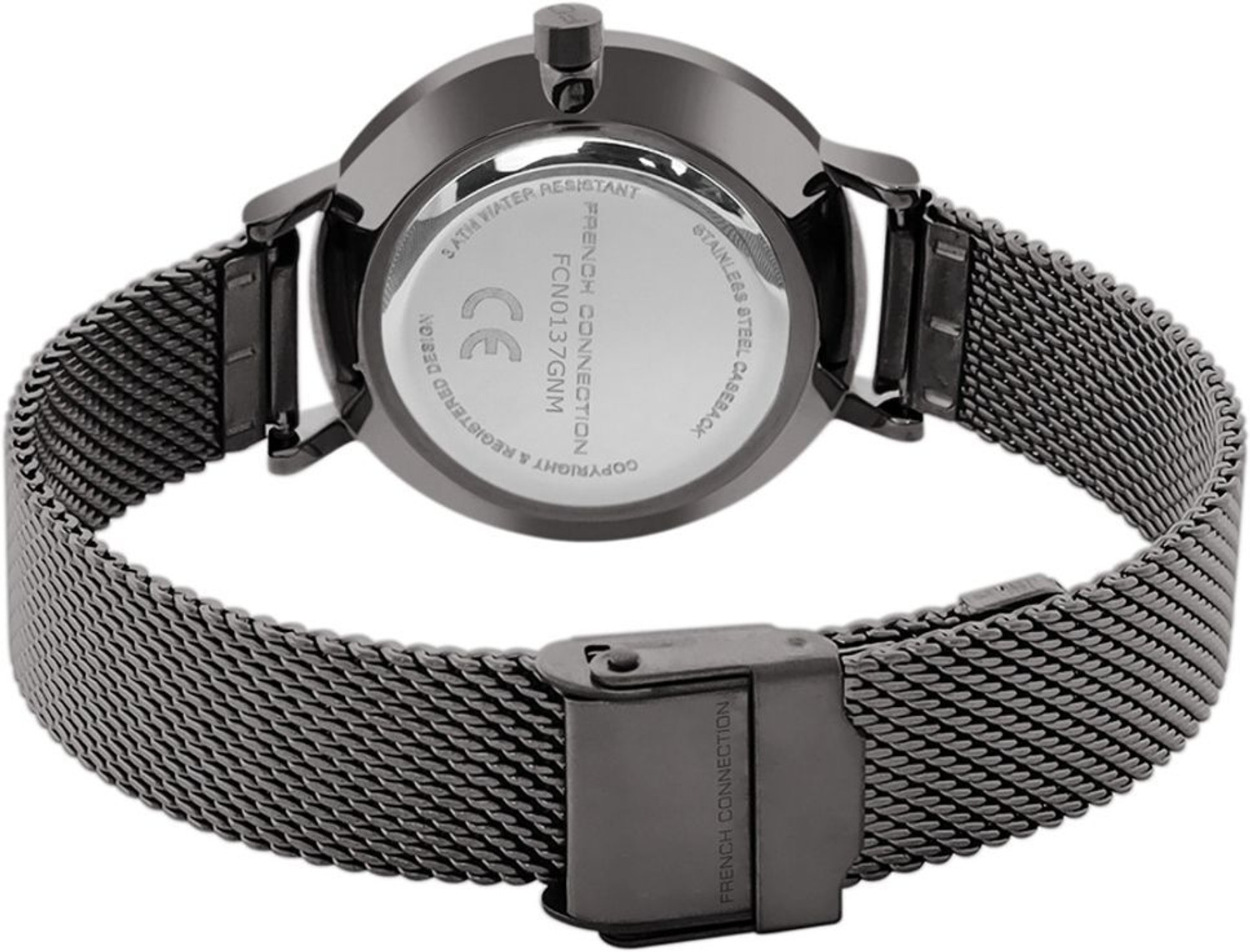 Image of French Connection Lunexa Rhinestone Purple Sunray Dial | Women's Grey Analog Watch Analog Watch - For Women